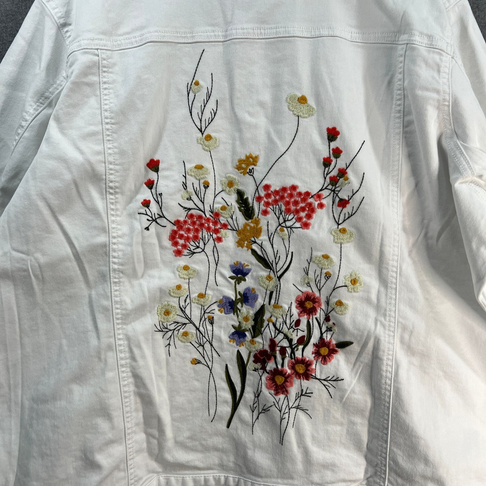 Other Lauire Felt Wave Denim Jacket with Embroidery Size2X White Size XXL / US 16-18 / IT 52-54 - 3 Thumbnail