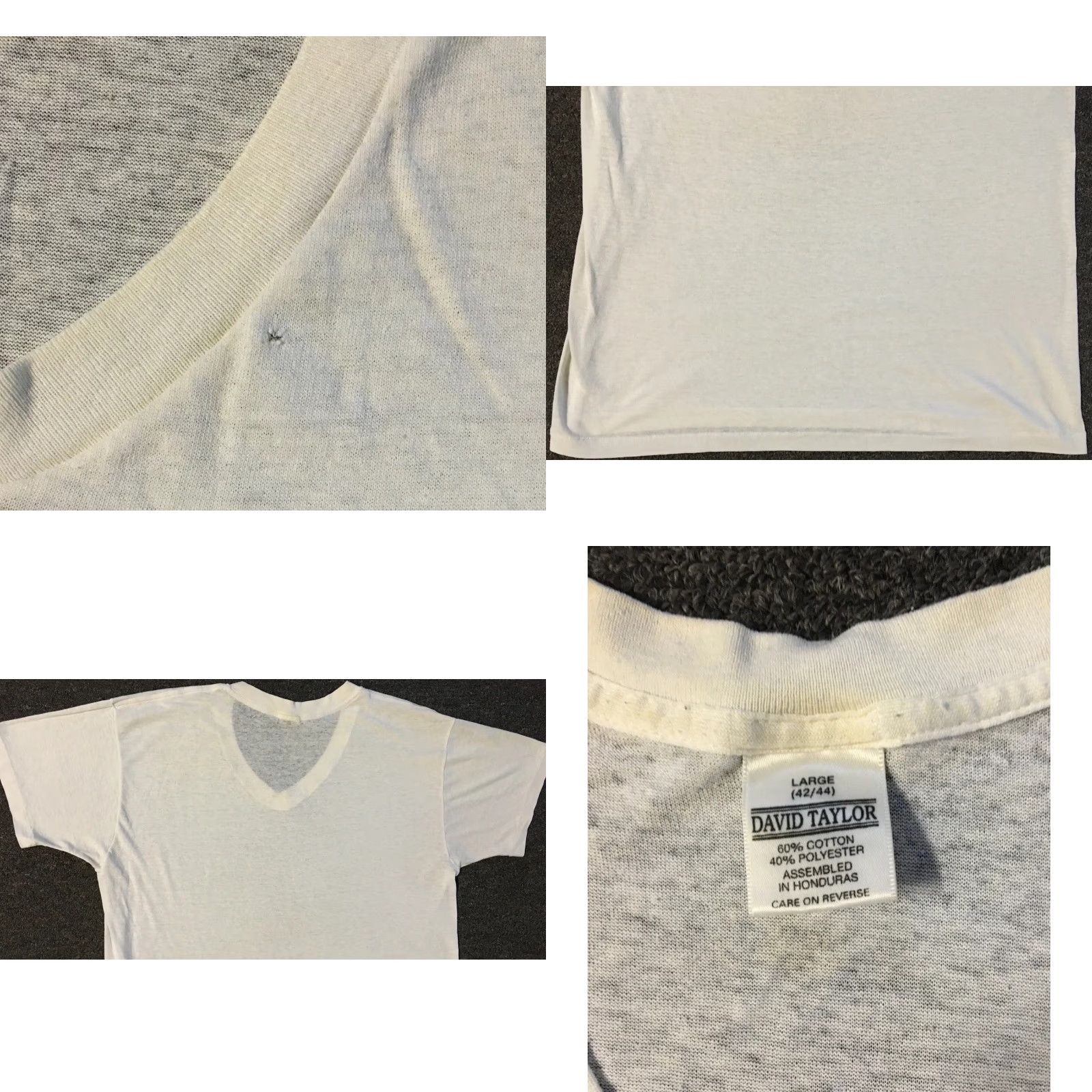 Vintage Vtg 80s 90s Faded Distress V Neck Shirt M Grunge Biker Punk Thin Surf Skate Army Shirt Mens M White 80s 90s Grunge Punk Skate Vintage Shirt Size US M / EU 48-50 / 2 - 8 Thumbnail