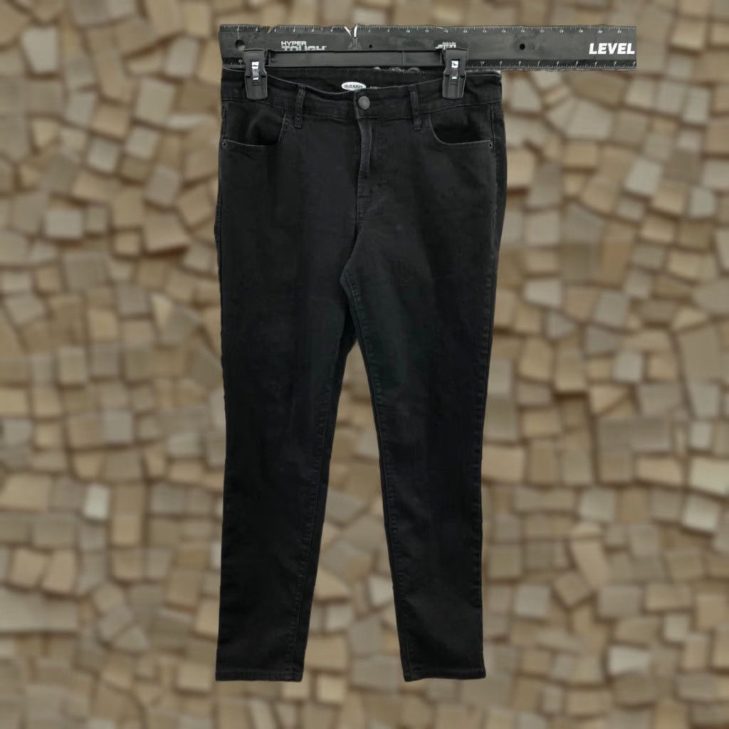 Old Navy Old Navy Super Skinny Jeans Womens Dark Wash 8 Short Black 5-Pocket Denim Cotton Zip Button Logo Belt Loops Size 30" / US 8 / IT 44 - 1 Thumbnail