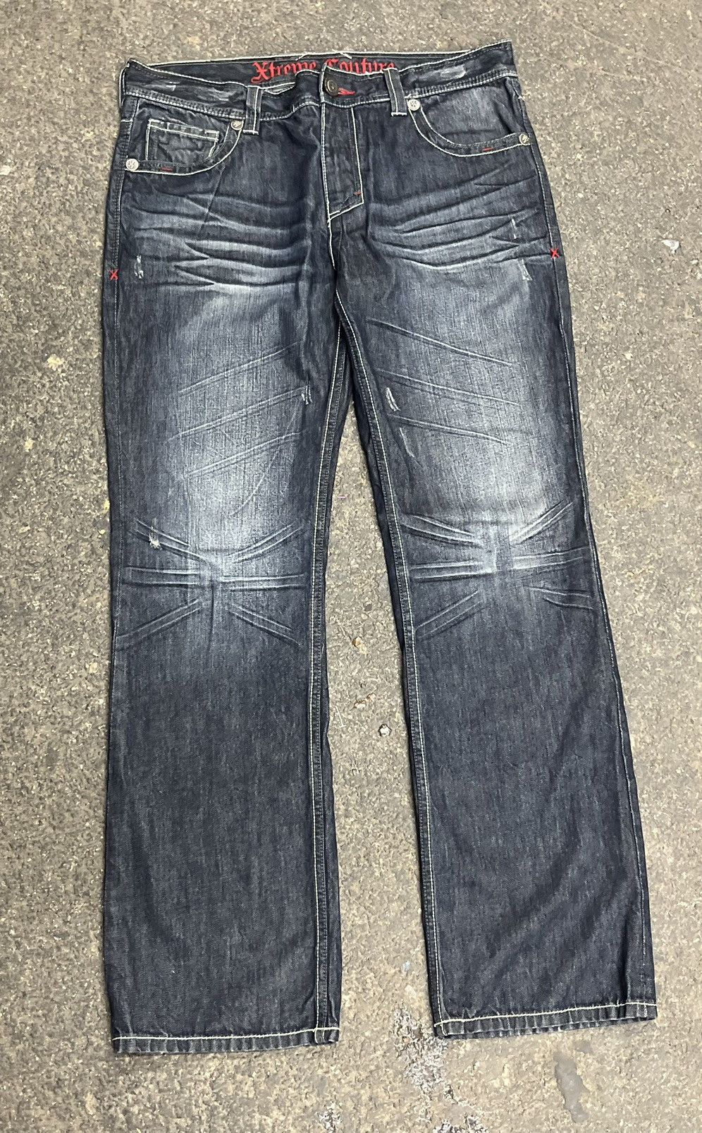 Vintage Y2k baggy fit embroidered denim skater hype rare opium Size US 36 / EU 52 - 7 Thumbnail