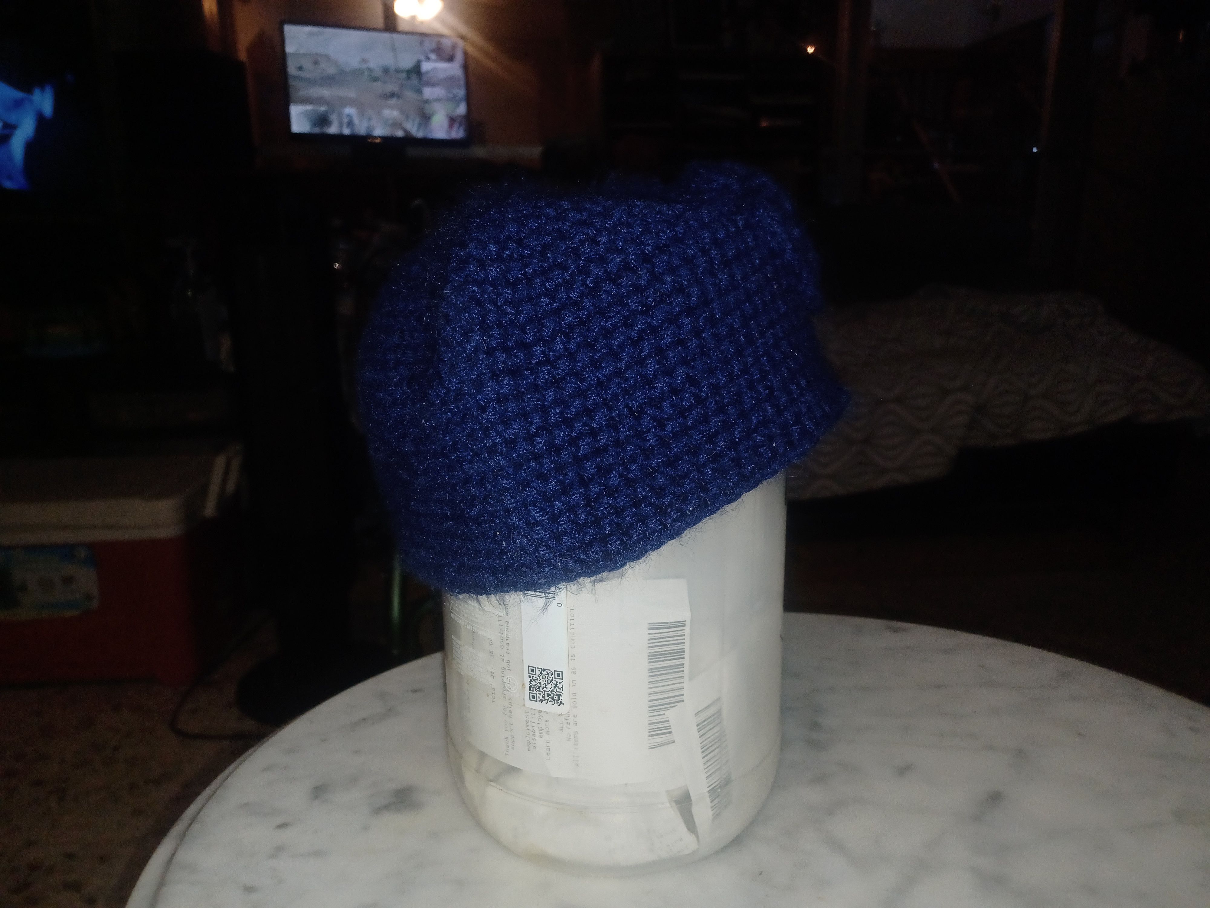 Other Beanie Women's Navy Crocheted Flower Size ONE SIZE - 2 Thumbnail