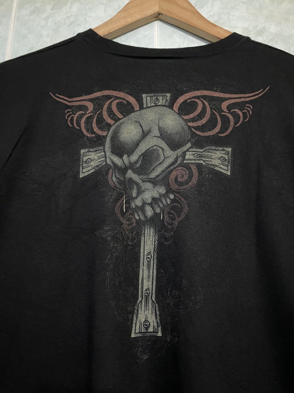 Japanese Brand Miami Ink Skull Big Cross Tattoo Style Tshirt Size US L / EU 52-54 / 3 - 6 Thumbnail