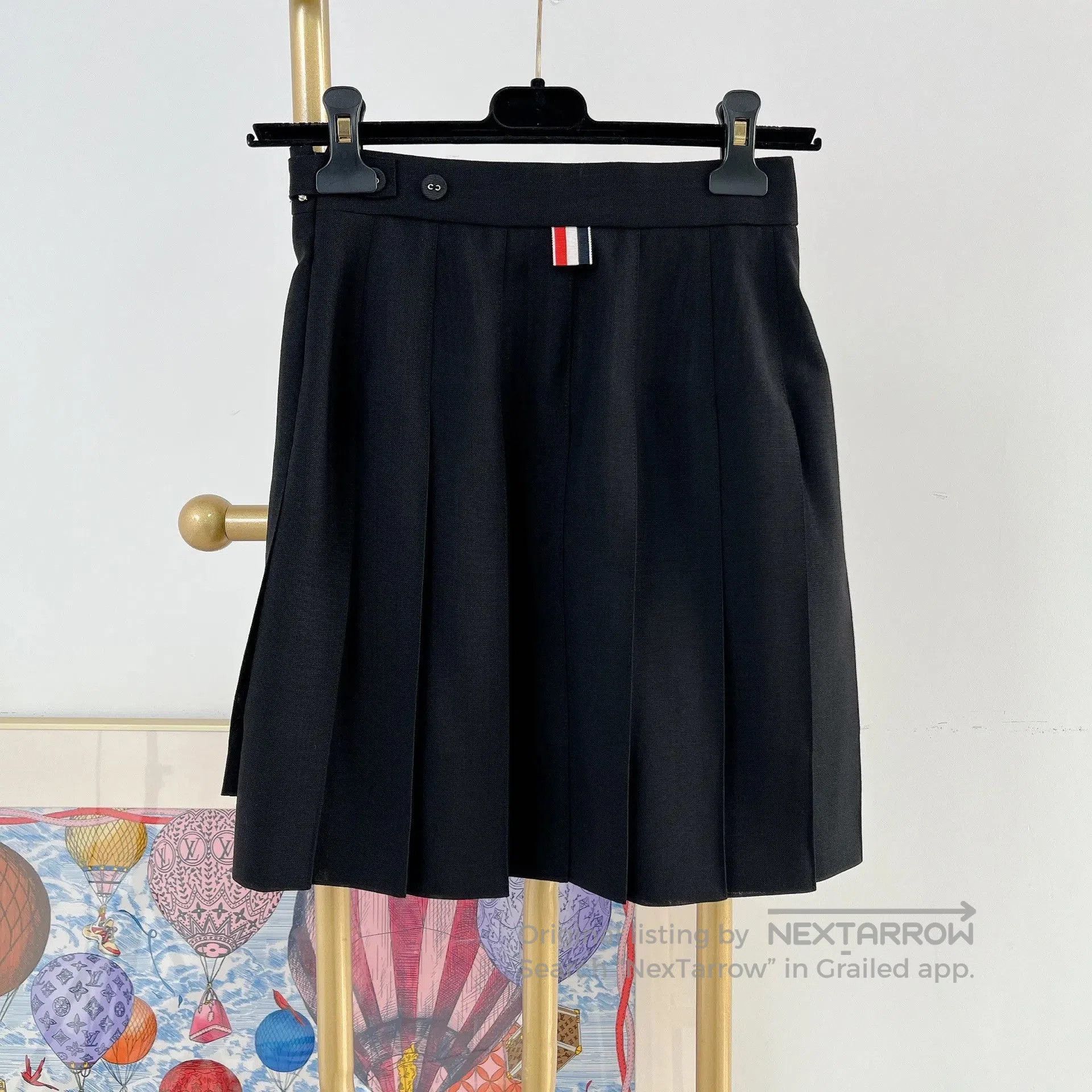 Thom Browne Thom Browne Black Pleated A-line Skirt. Size 35" - 2 Thumbnail
