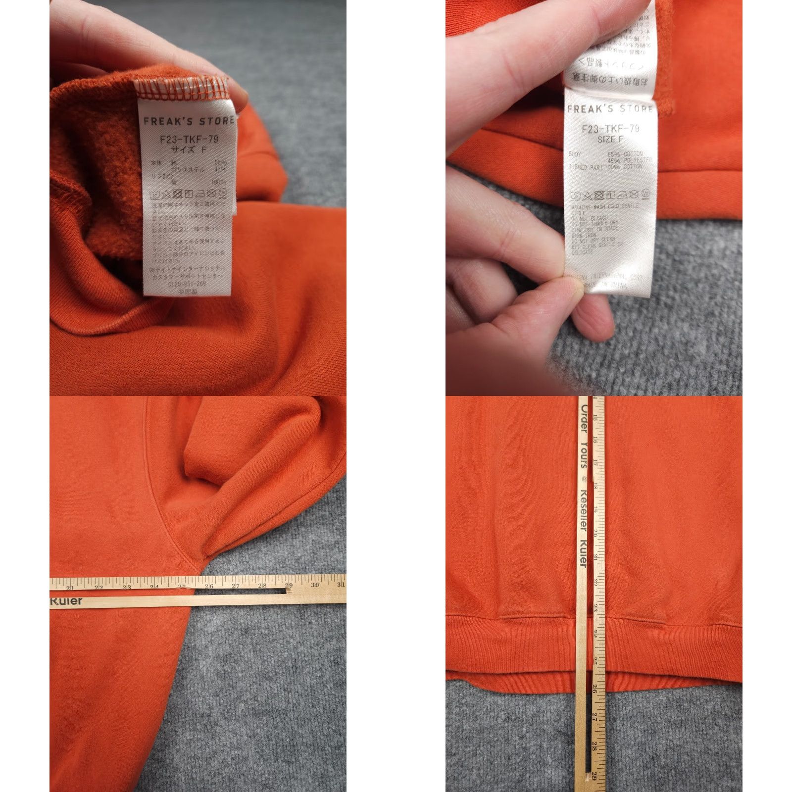 Peanuts FREAK'S STORE Peanuts Sweater Sweatshirt Orange Graphic Crew Neck Unisex Adults 2XL One Size Relaxed Knit Pullover Shirt Size XXL / US 16-18 / IT 52-54 - 8 Thumbnail