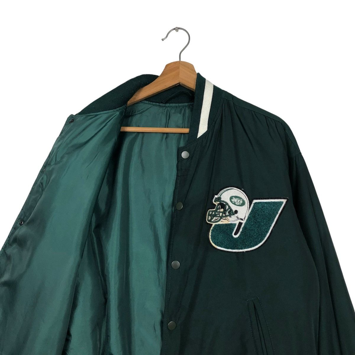 NFL 🔥VINTAGE BOMBER JACKET NFL NEW YORK JETS BIG LOGO Size US M / EU 48-50 / 2 - 14 Thumbnail