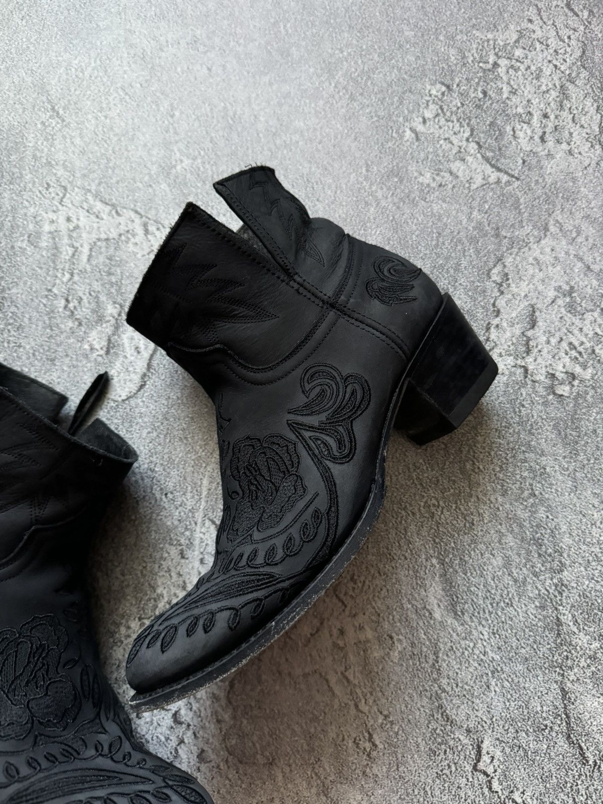 Sendra × Vintage Sendra 39 Wmns black leather cowboy boots hi top Size US 9 / IT 39 - 3 Thumbnail