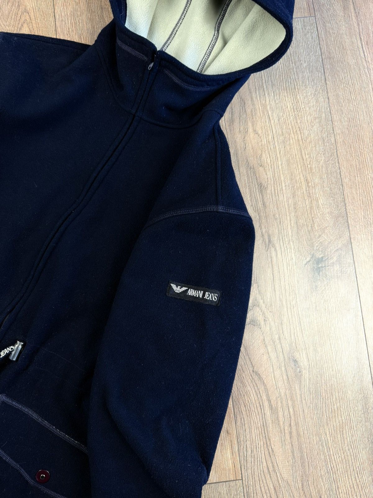 Armani Armani Jeans Women Fleece Hooded Jacket Made in Italy Size M / US 6-8 / IT 42-44 - 4 Thumbnail
