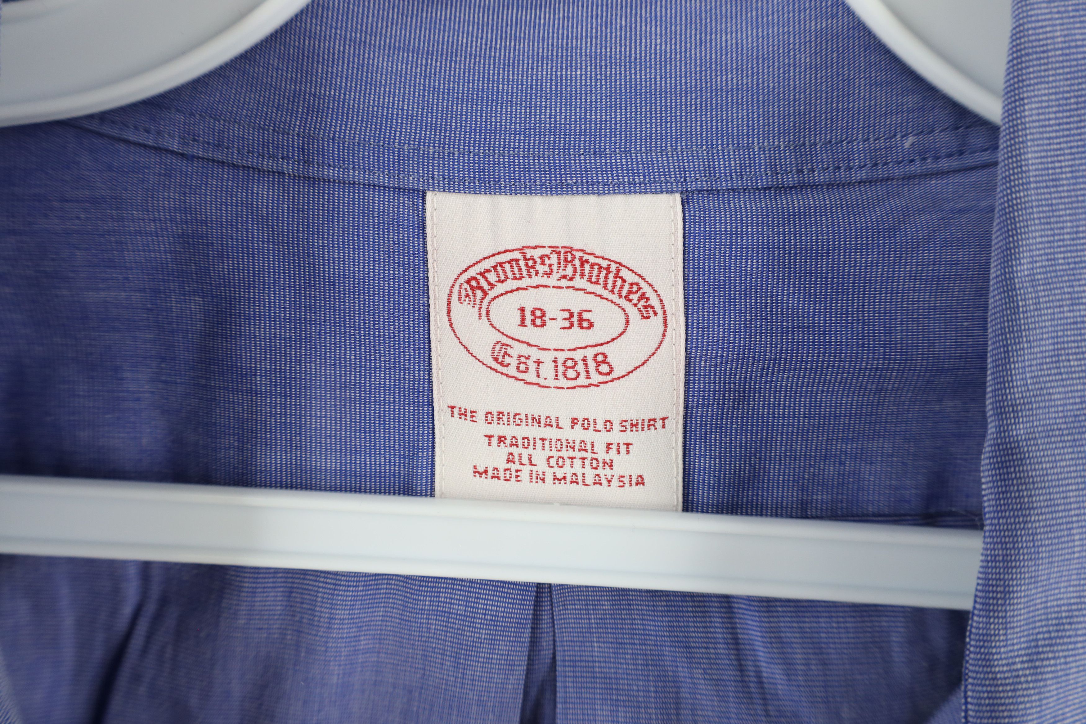 Brooks Brothers × Vintage Vintage 90s Brooks Brothers Cotton Button Down Shirt Blue Size US M / EU 48-50 / 2 - 8 Thumbnail
