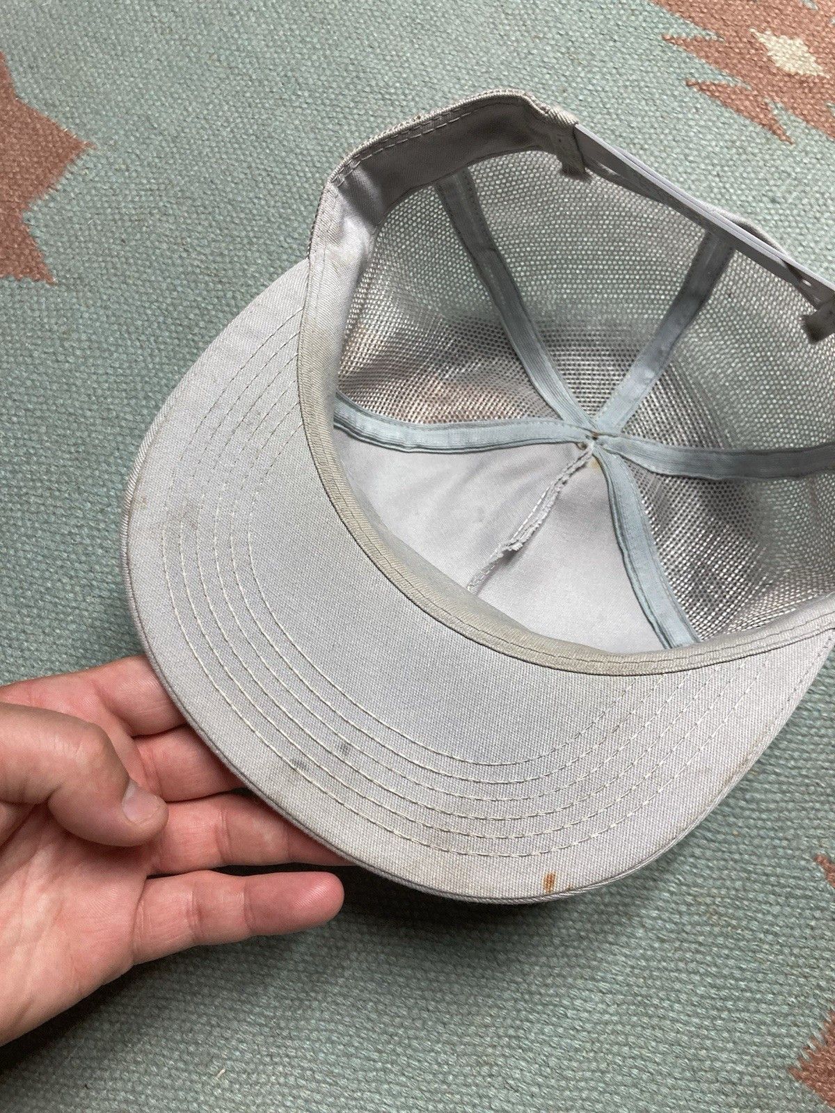 Vintage vtg 80s trucker hat Berger con Agra farm stain worn USA made Size ONE SIZE - 7 Thumbnail