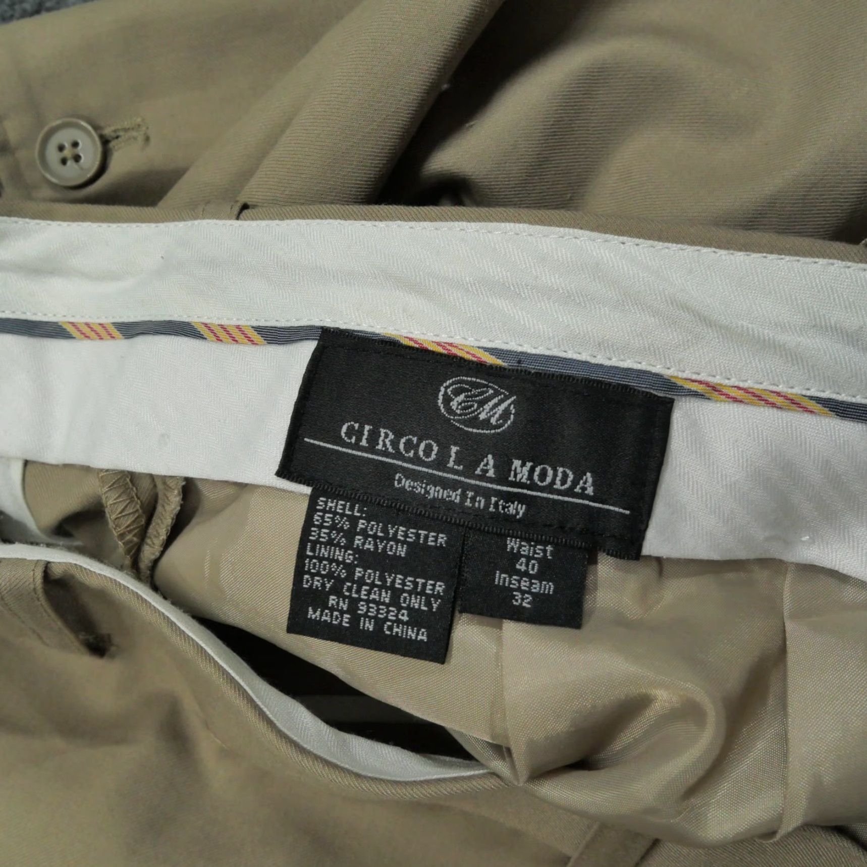 Vintage Circo La Moda Pants Mens 40x32 Tan Khaki Pleated Dress Super Deluxe Micro Tech Size US 40 / EU 56 - 4 Thumbnail