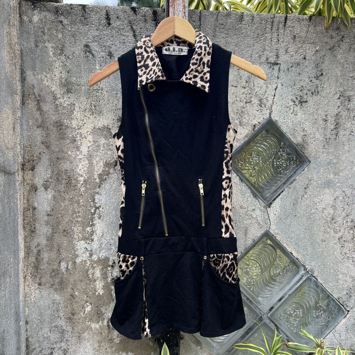 Japanese Brand “D.I.A. SPEC” ASYMMETRICAL PUNK SLEEVELESS ZIP DRESS LEOPARD Size XXS / US 00 / IT 34 - 1 Thumbnail