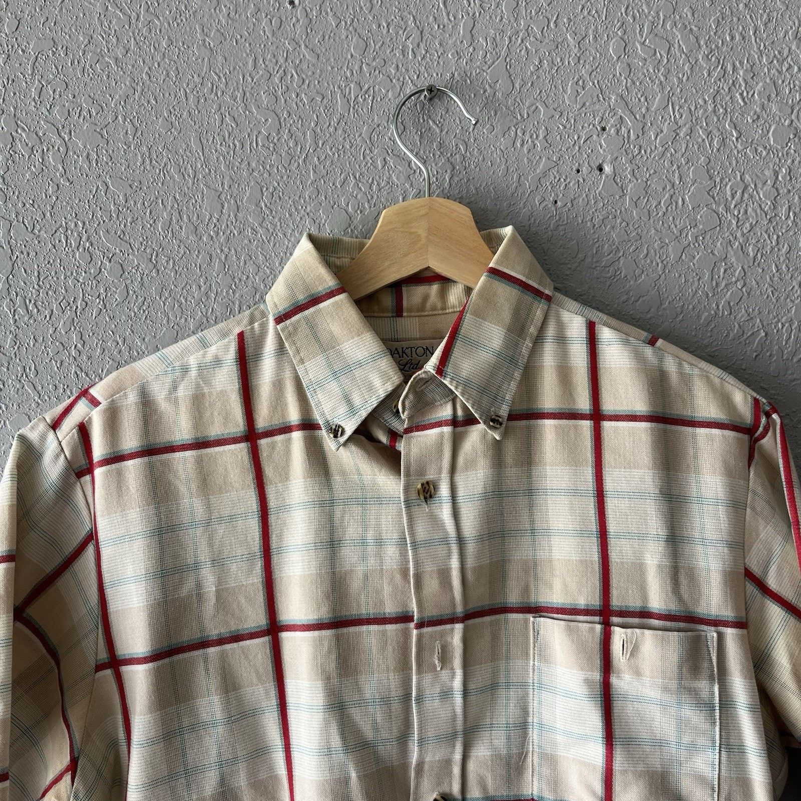Vintage Vintage Oakton Button Down Shirt Mens Medium Plaid Cropped Size US M / EU 48-50 / 2 - 2 Thumbnail