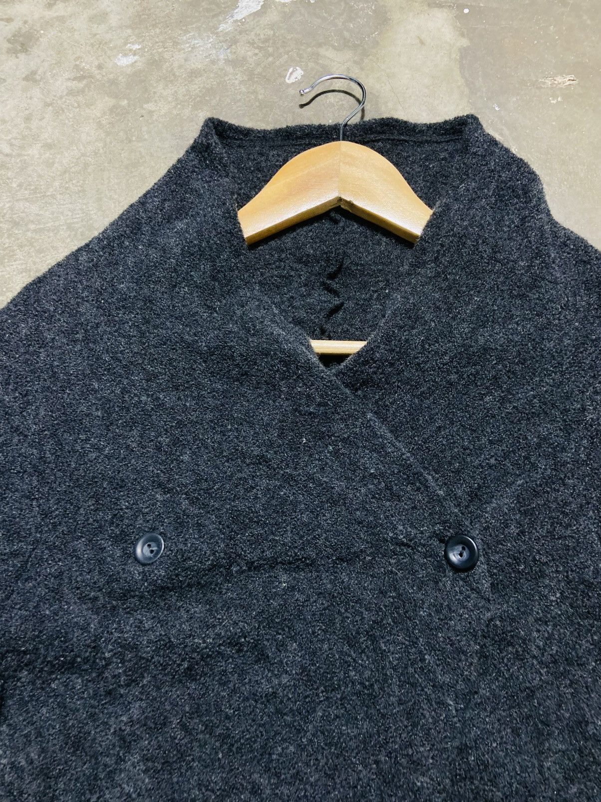 Japanese Brand Peyton Place Dark Grey Wool Blend A-Line Cape Coat - Medium Size M / US 6-8 / IT 42-44 - 6 Thumbnail