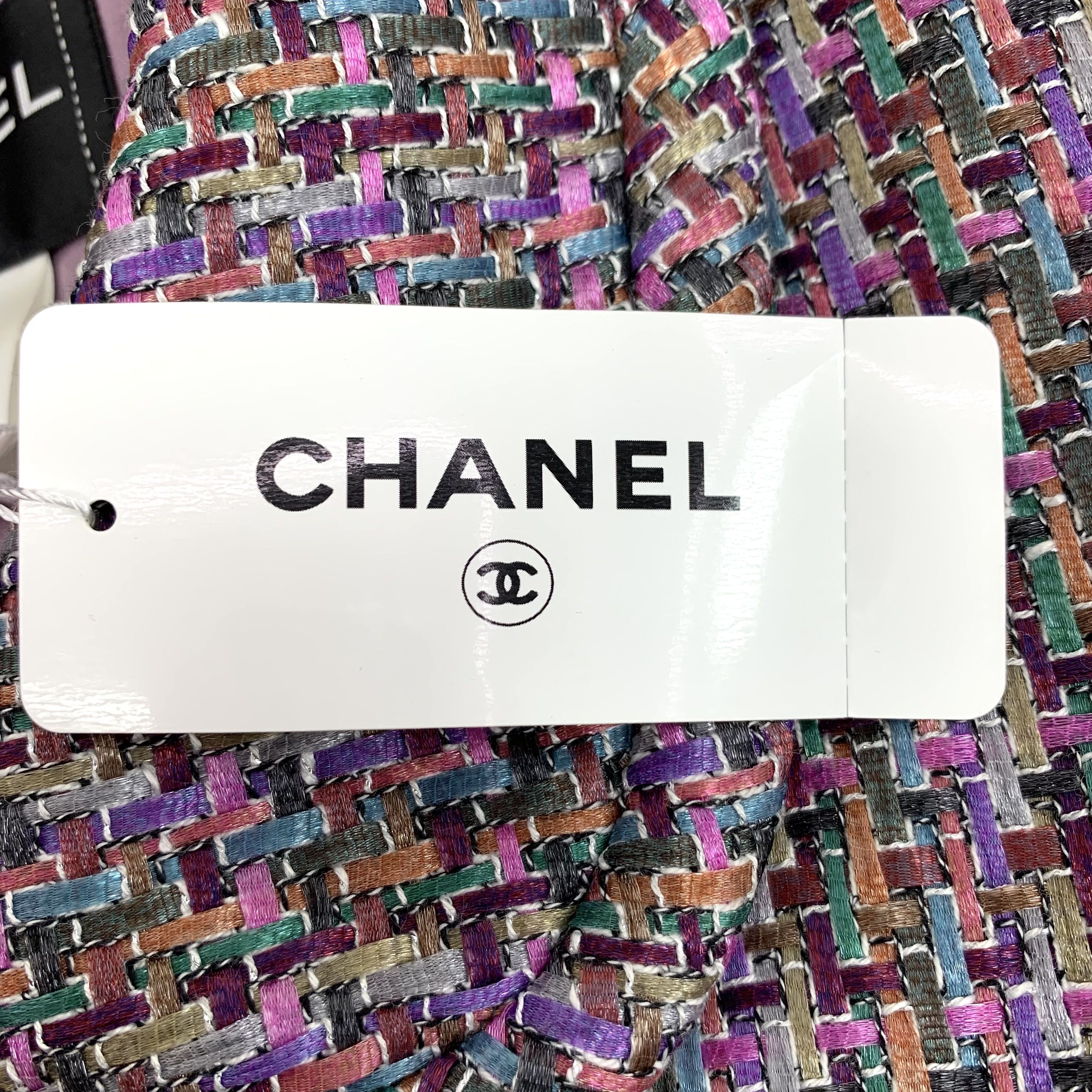 Chanel Chanel Multicolor Tweed Jacket With Crystal Button Details Size XXS / US 00 / IT 34 - 7 Thumbnail
