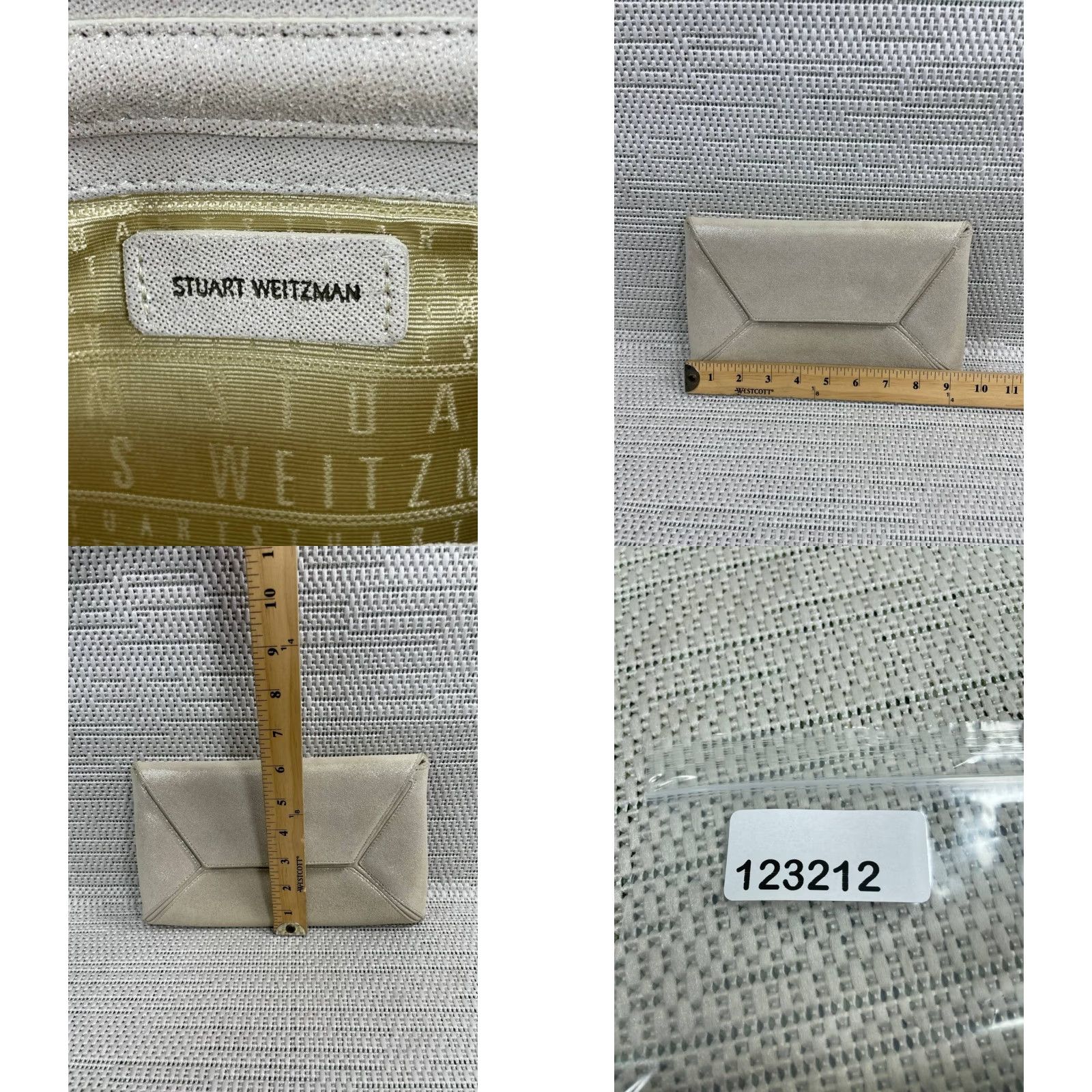 Stuart Weitzman Stuart Weitzman Bag Womens Small Beige Gold Chain Strap Inner Pocket Clutch Size ONE SIZE - 8 Thumbnail