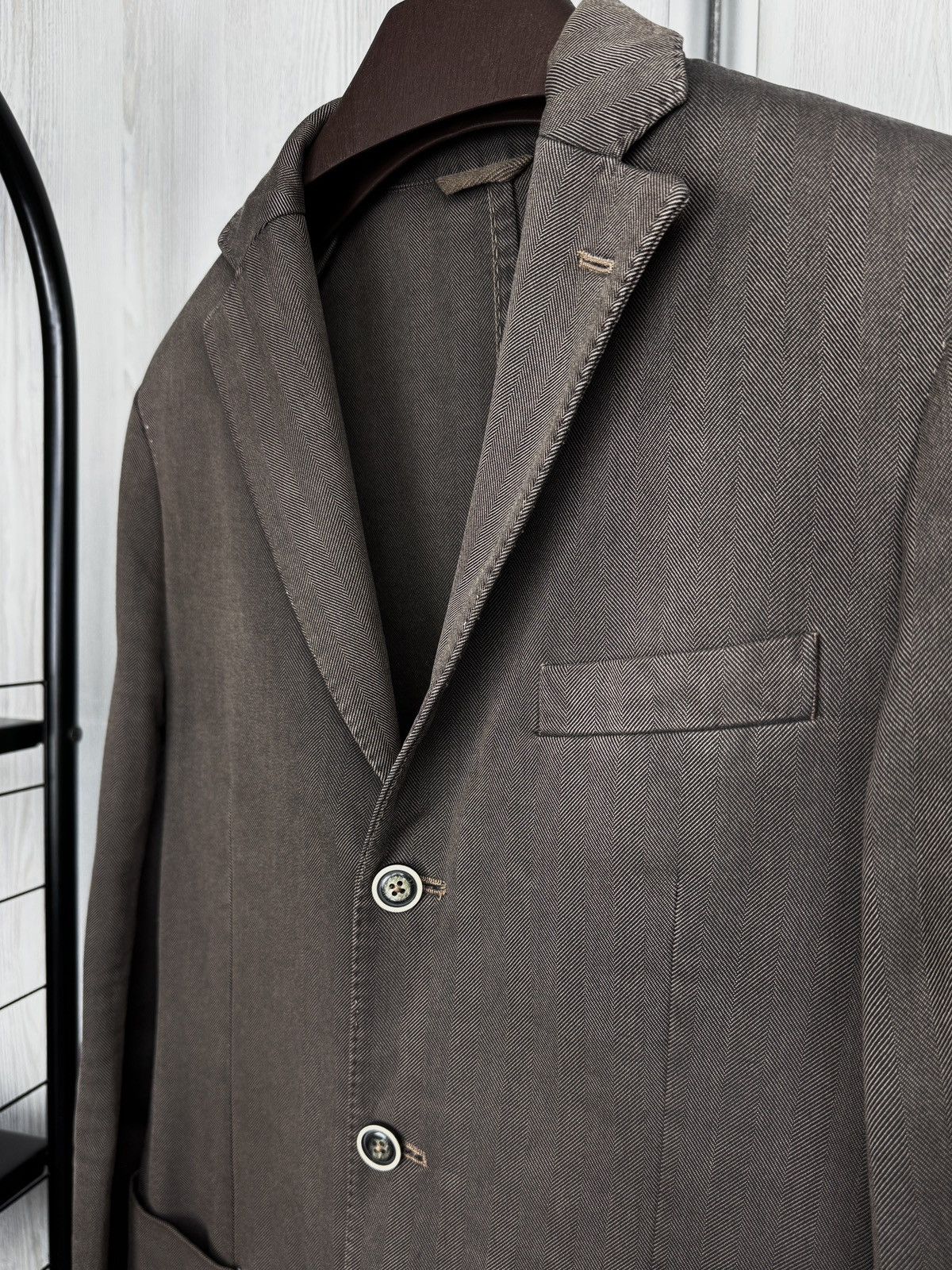 Boggi Boggi Milano Brown cotton unlined 3 button blazer size 48R Size 38R - 8 Thumbnail