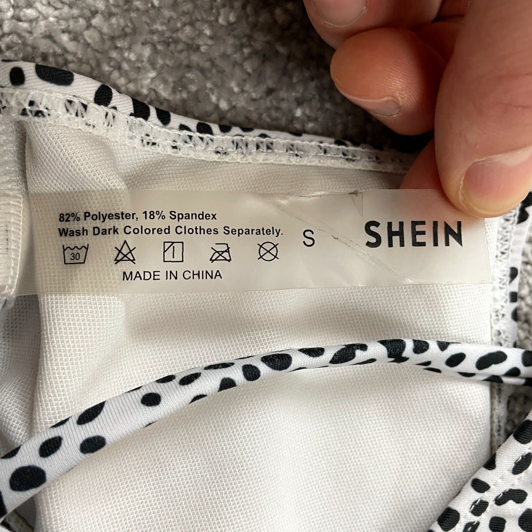 Shein SheIn Swimwear Bikini Top Womens S White Dalmatian Ruffles Self Tie Beach Animal Print Short Sleeve? Size S / US 4 / IT 40 - 5 Thumbnail