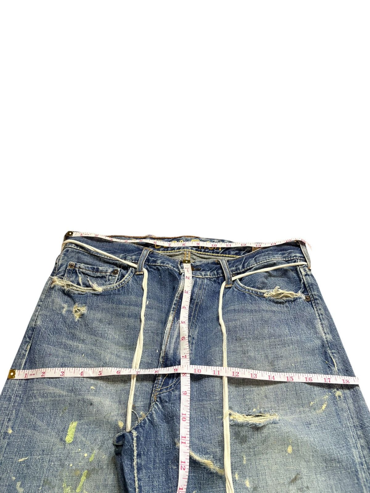 Japanese Brand Vintage Japanese Brand Mud Wash Paint Distress Bootcut Jeans Size US 30 / EU 46 - 13 Thumbnail