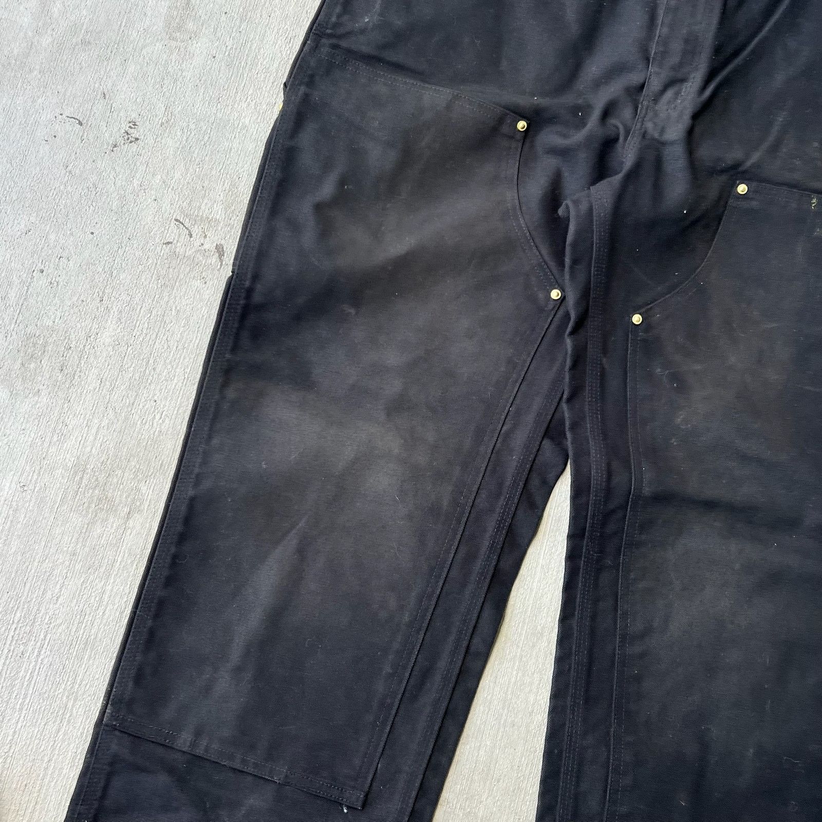 Carhartt × Vintage Carhartt faded black double knee work wear carpenter pants Size US 35 - 3 Thumbnail