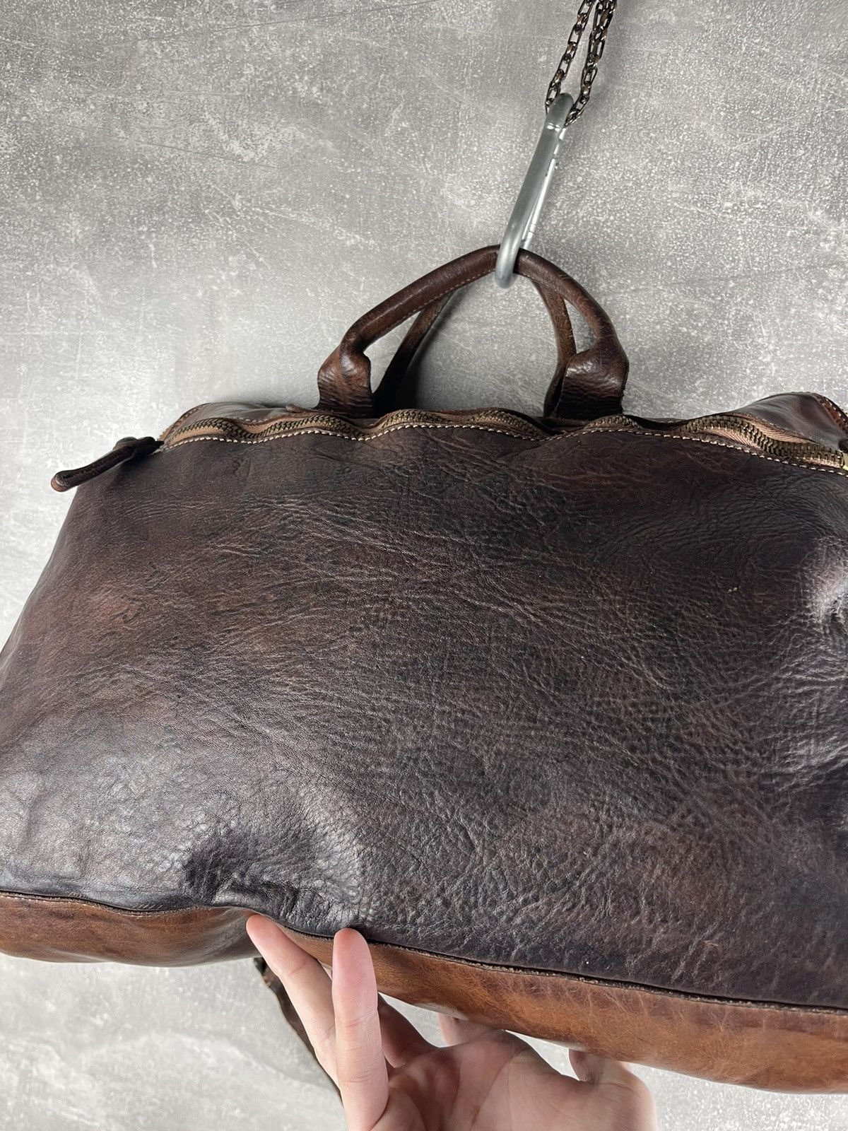 Vintage Avant Gard Campomaggi 2000s Italian Brown Leather Travel Bag Size ONE SIZE - 9 Thumbnail