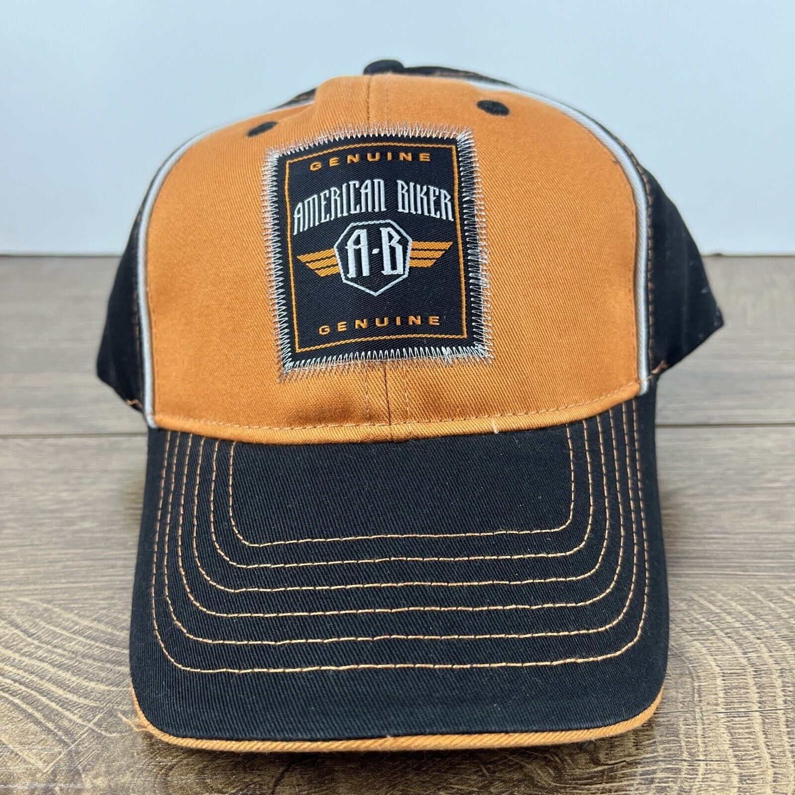 Other American Biker Hat American Biker Orange Hat Adjustable Adul Size ONE SIZE - 3 Thumbnail