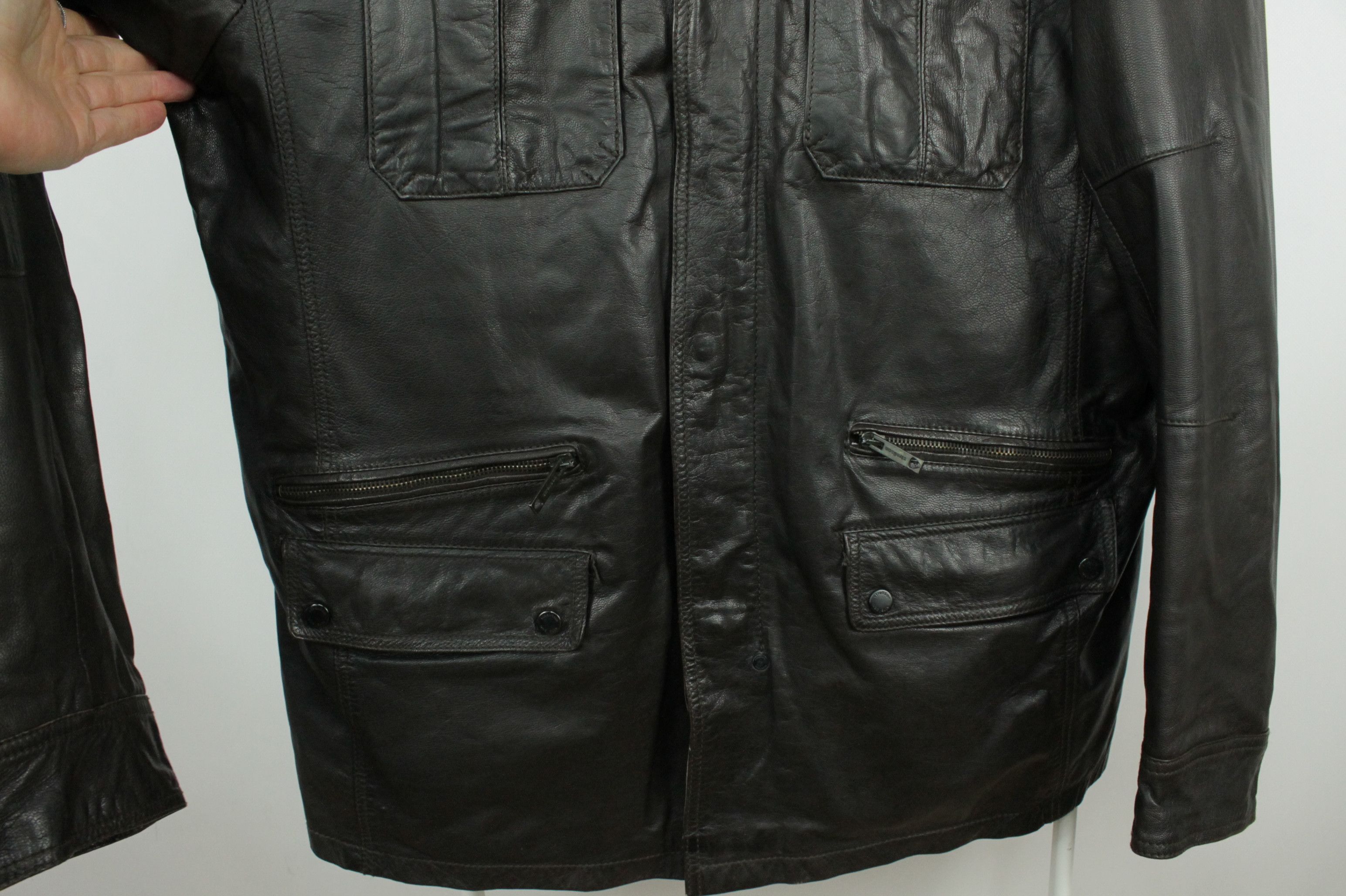 Strellson Strellson Fleetwood Brown Leather Multipocket Jacket Men's Size US XXL / EU 58 / 5 - 5 Thumbnail