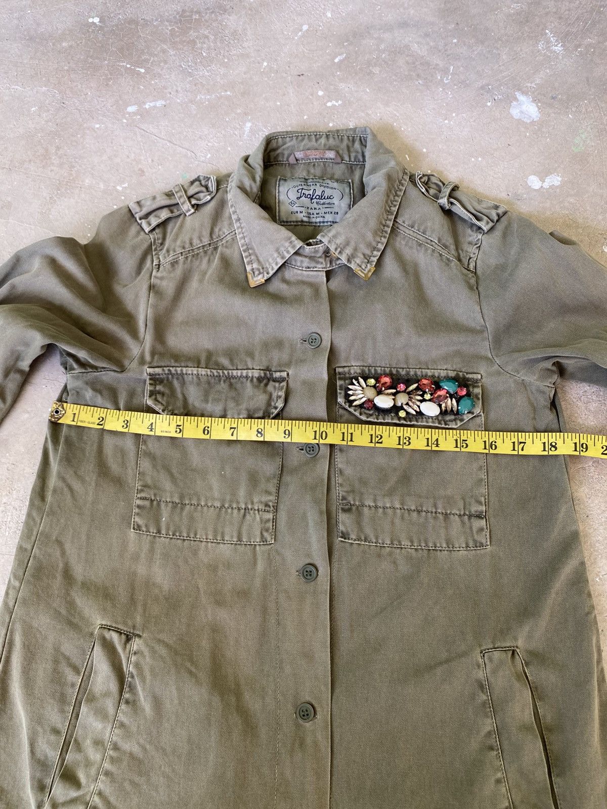 Zara Zara Trafaluc Embellished Military Utility Jacket Size M / US 6-8 / IT 42-44 - 12 Thumbnail
