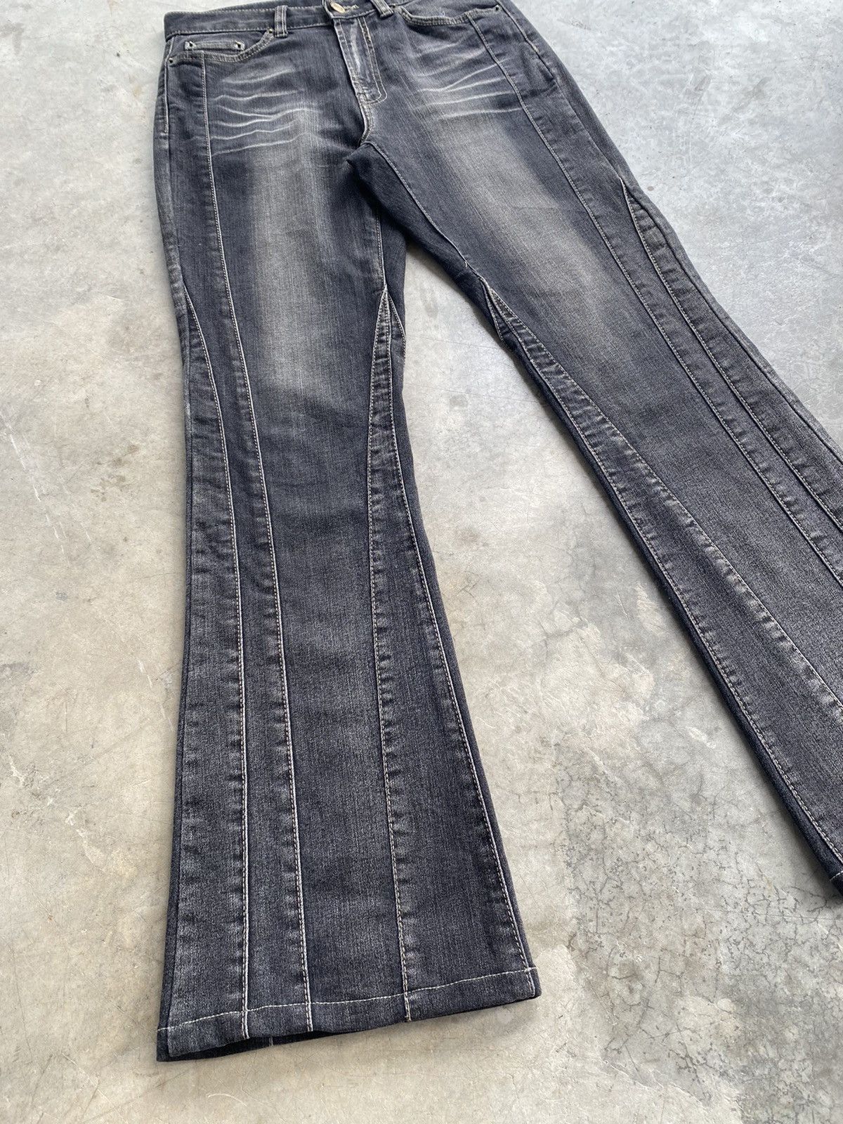 Hysteric Glamour × Japanese Brand Flare Jeans Japanese Blue Jam Grunge Denim Size US 27 - 2 Thumbnail