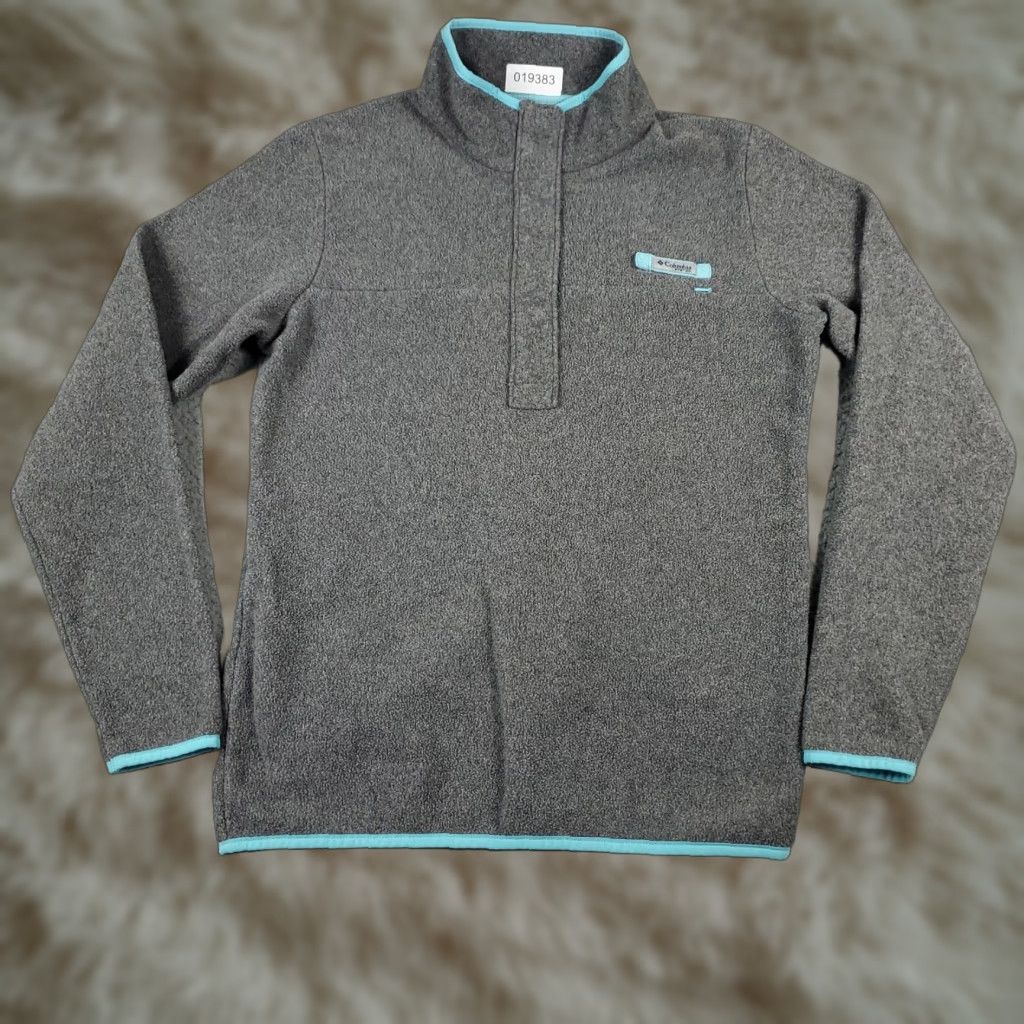 Vintage Columbia Sweater Womens Size M Gray Pullover Zip Pockets Mock Neck Long Sleeve Knit Size M / US 6-8 / IT 42-44 - 1 Thumbnail