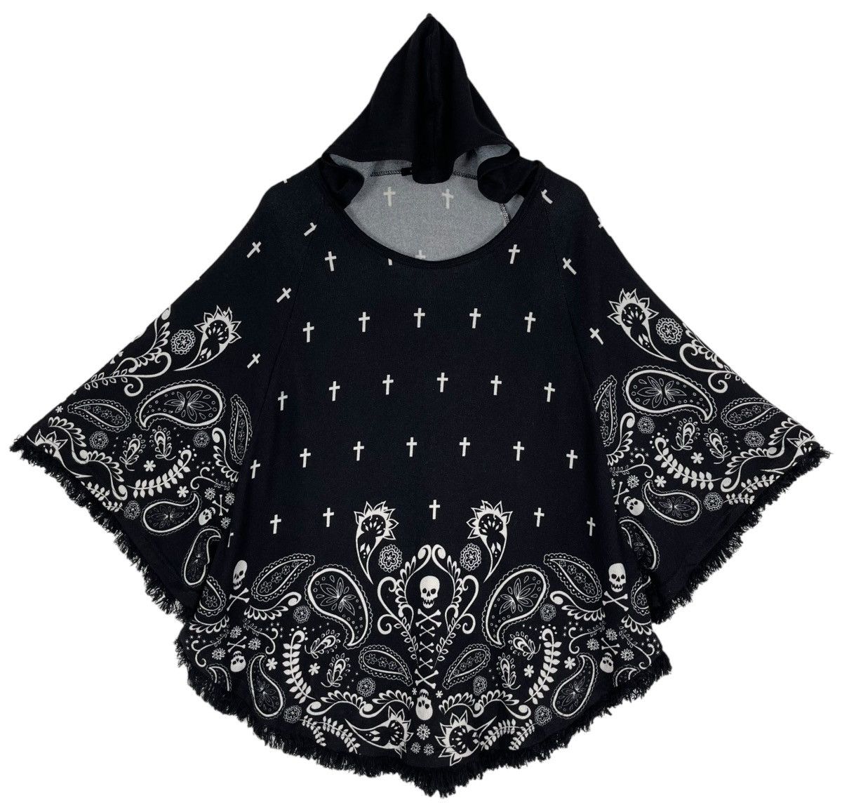 image of Avant Garde x Vintage Strange Heaven Bandana Skull Poncho in Black, Men's (Size Large)