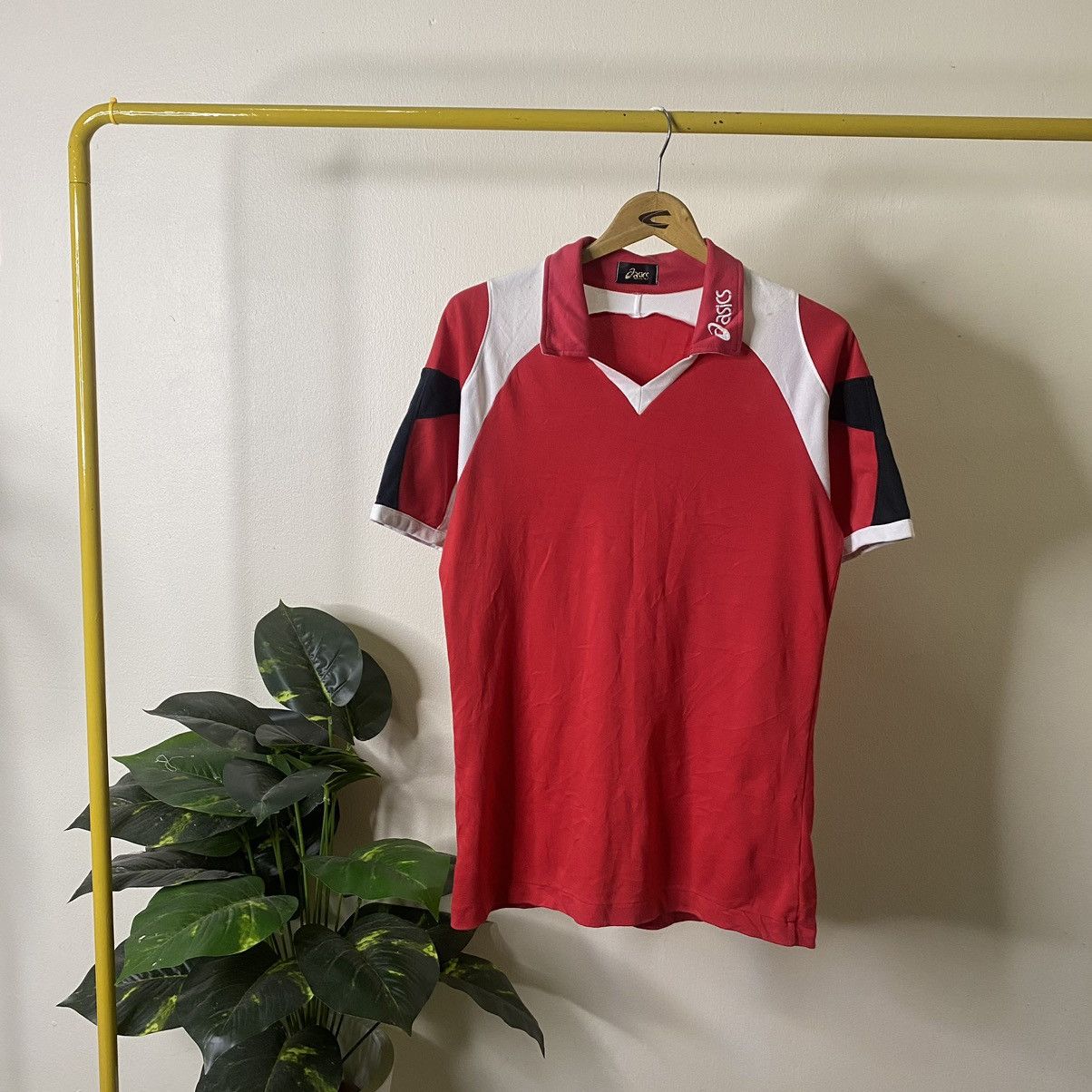 Asics Vintage 90s Asic Collar Sharp Jersey Blokecore Style Size US M / EU 48-50 / 2 - 1 Thumbnail