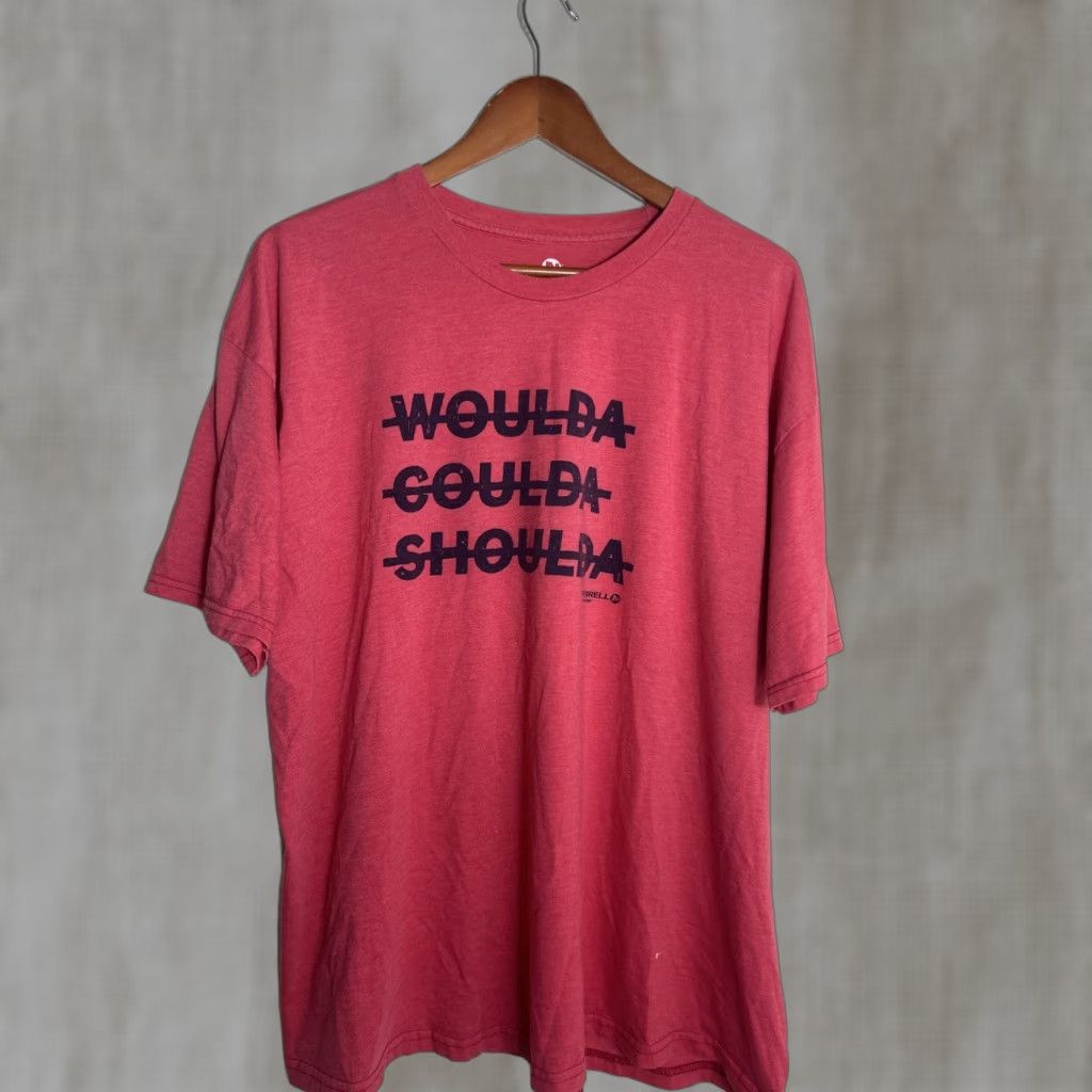 Merrell Merrell Mens 2XL Short Sleeve T-Shirt Red No Woulda Coulda Shoulda Shirt Mens Red 2XL Size US XXL / EU 58 / 5 - 1 Thumbnail