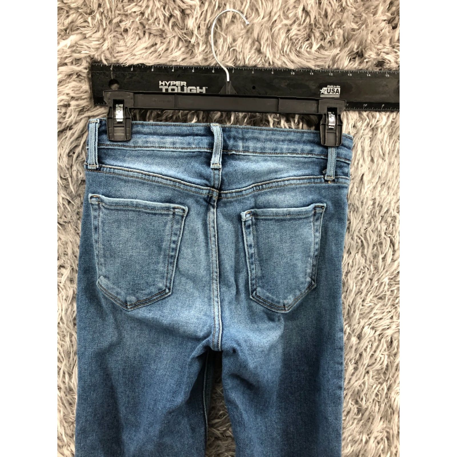 Vintage JUST BLACK Jeans Size 26 Womens Medium Wash Blue Regular Fit 5-Pocket Denim Straight Look Jeans Mens Womens Girls Size 26" / US 2 / IT 38 - 6 Thumbnail