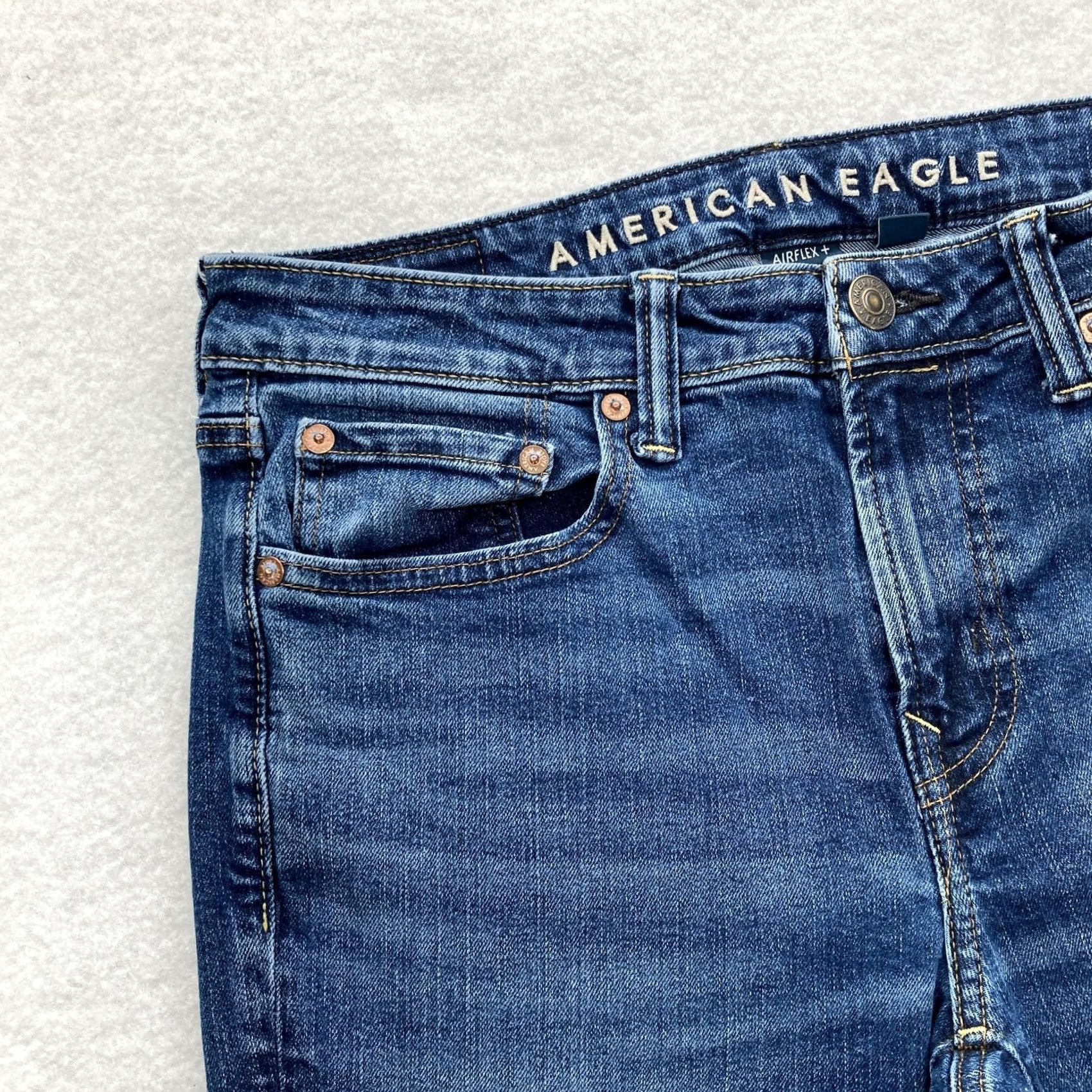 American Eagle Outfitters American Eagle Jeans Mens 30x30 Blue Original Bootcut AirFlex+ Stretch Denim Jeans Size US 30 / EU 46 - 3 Thumbnail