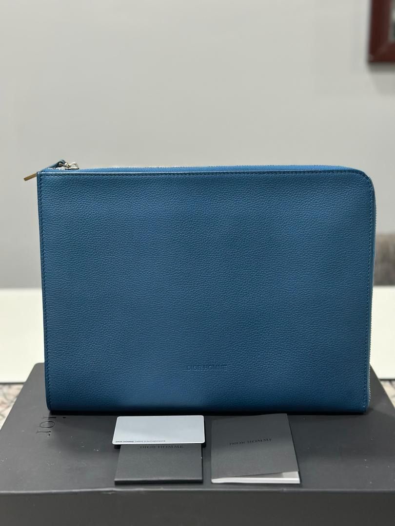 Dior Authentic Dior Homme Clutch Document Blue Size ONE SIZE - 2 Thumbnail