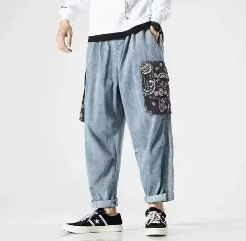 Japanese Brand 20AW Indigo Union Japan Blue Denim Bandana Paisley Pants Size US 30 / EU 46 - 1 Thumbnail