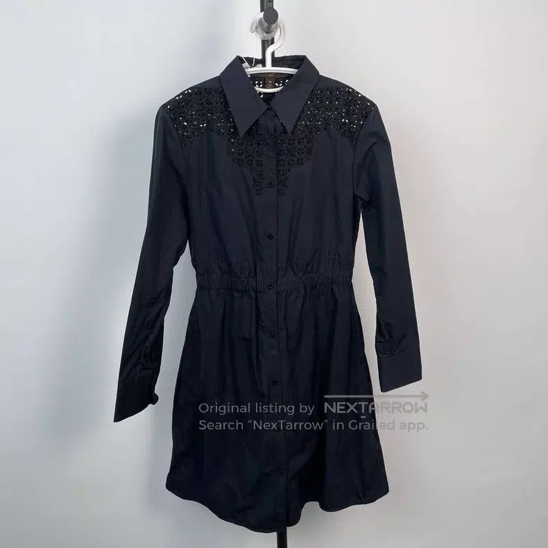 Louis Vuitton Louis Vuitton Black Long Shoulder Embroidered Shirt Dress Size XS / US 0-2 / IT 36-38 - 1 Thumbnail