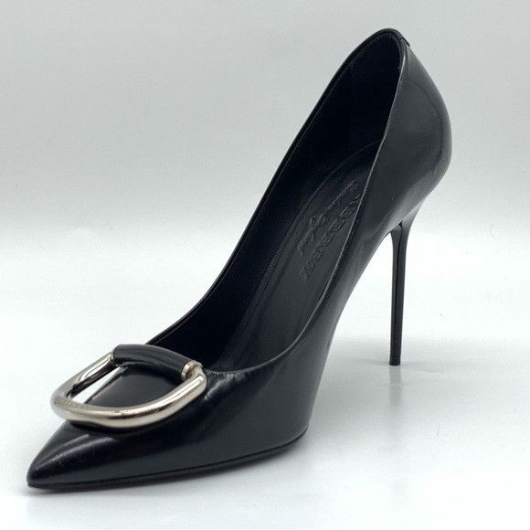 Burberry BURBERRY Flanagan Pointed Toe Pump in Black Leather Size US 7.5 / IT 37.5 - 5 Thumbnail