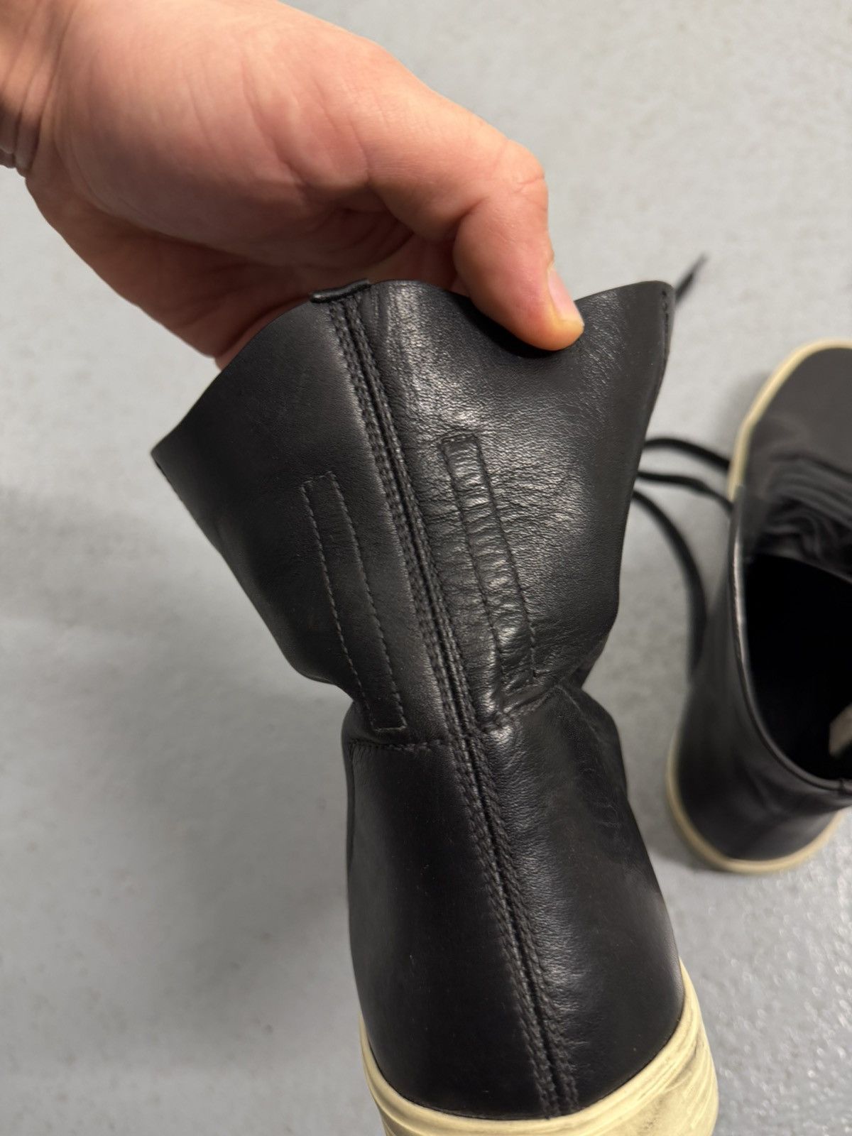 Rick Owens Rick Owens Mastodon Leather High Sneakers Size US 10.5 / IT 40.5 - 15 Thumbnail