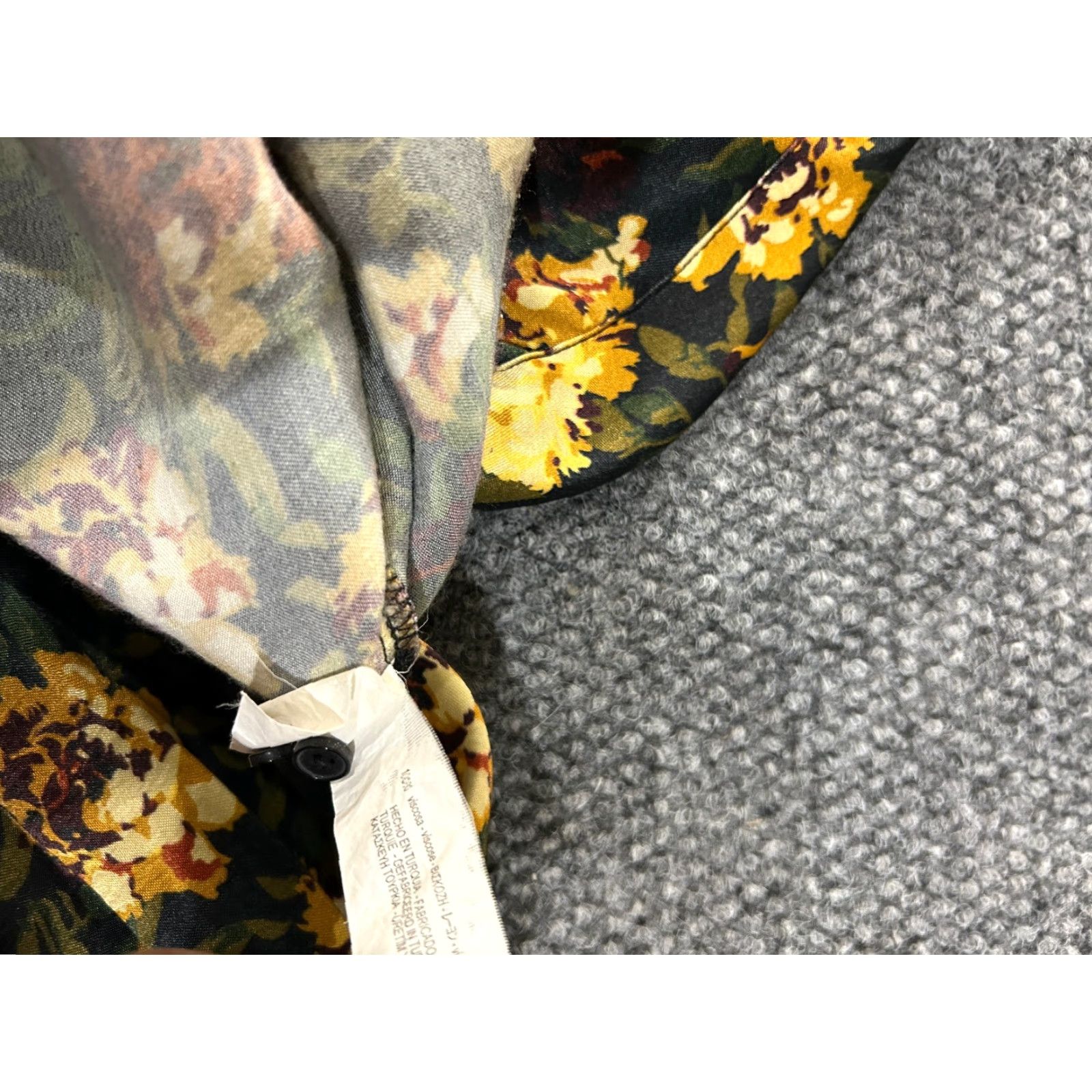 Zara Zara Shirt Mens Medium Button-Up Long Sleeve Black Floral Relaxed Fit Size US M / EU 48-50 / 2 - 5 Thumbnail
