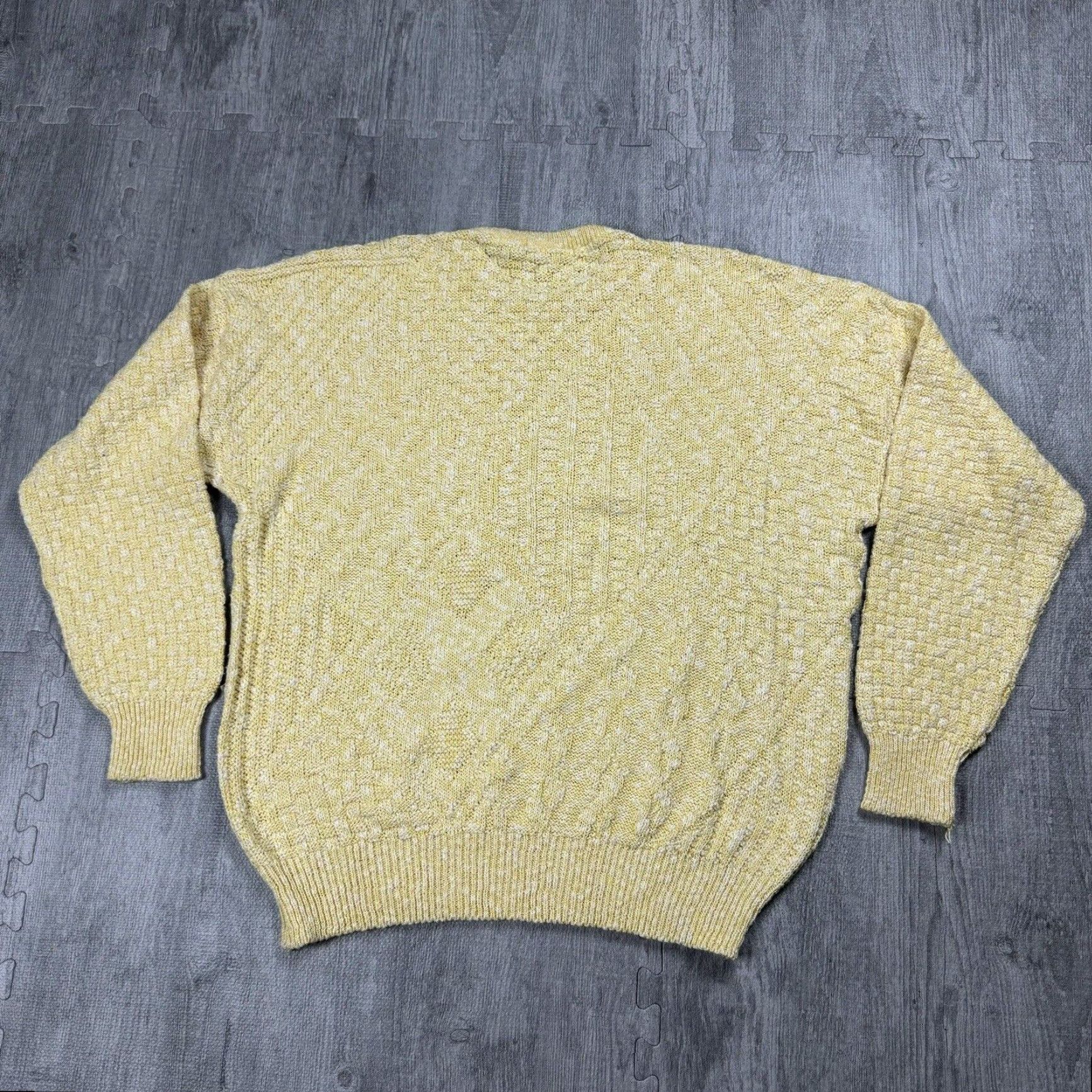 Vintage VINTAGE 90s GIORGIO JAVI Italian Made Cotton Wool Pullover Sweater XL Unisex Classic Crewneck Geometric Yellow Size XL / US 12-14 / IT 48-50 - 6 Thumbnail