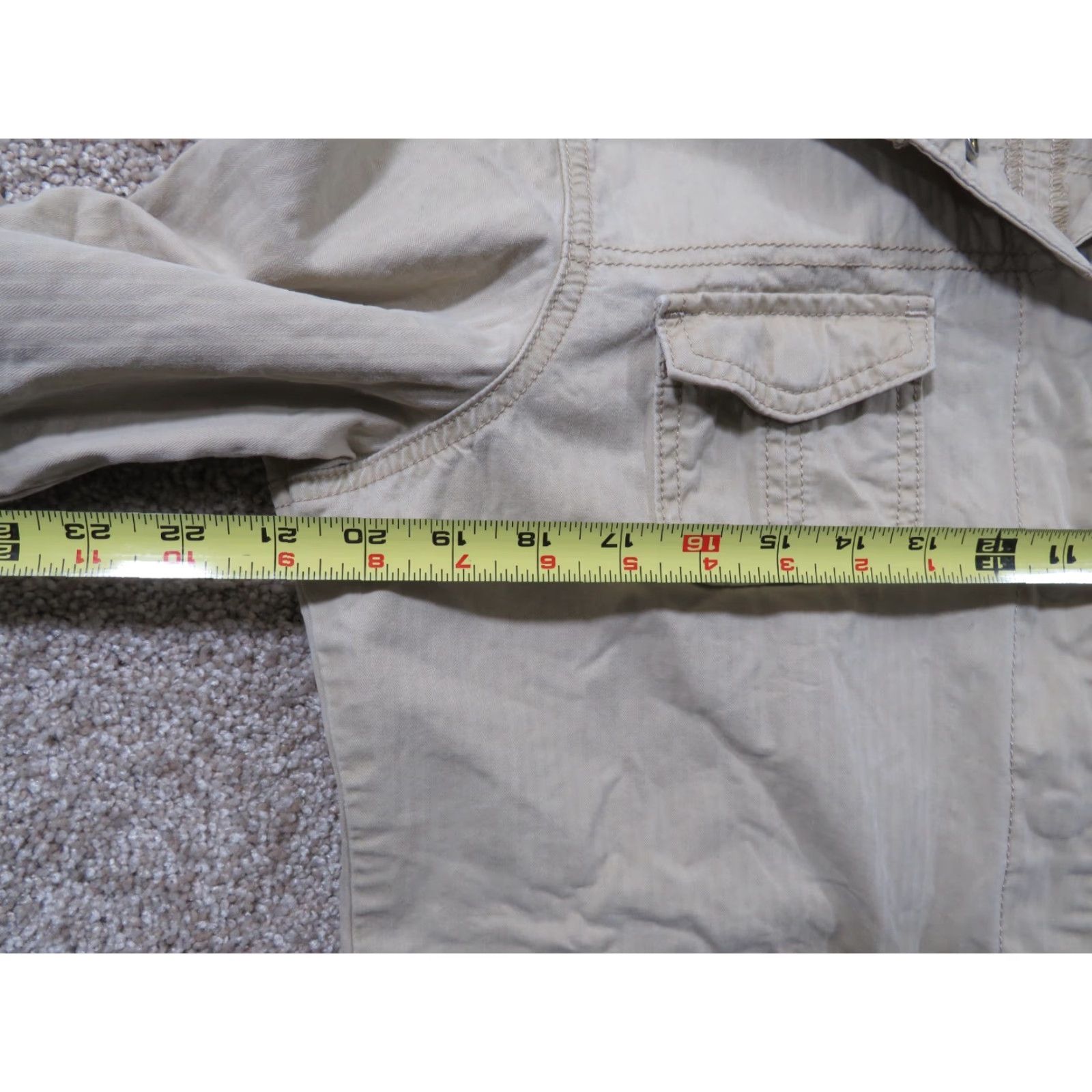Levi's Levi's Women's L Jacket Tan Beige Snap Front Lightweight Cotton Canvas Casual Long Sleeve Pockets Regular Fit Size L / US 10 / IT 46 - 5 Thumbnail