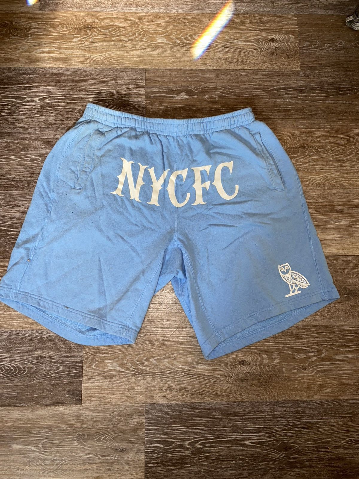October's Very Own Baby Blue/White OVO X NYCFC Jogger Shorts in Size Medium Size US 32 / EU 48 - 1 Thumbnail