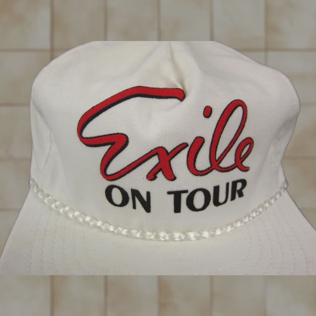 Vintage VINTAGE Exile On Tour Hat Mens One Size White Snapback 80s Concert Band Cap Size ONE SIZE - 1 Thumbnail