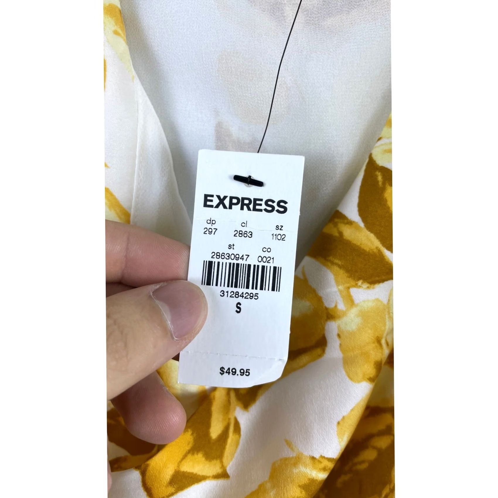 Express Express Floral Camisole Womens Small Yellow New Cowl Neck Asymmetrical Wrap Top Size S / US 4 / IT 40 - 8 Thumbnail