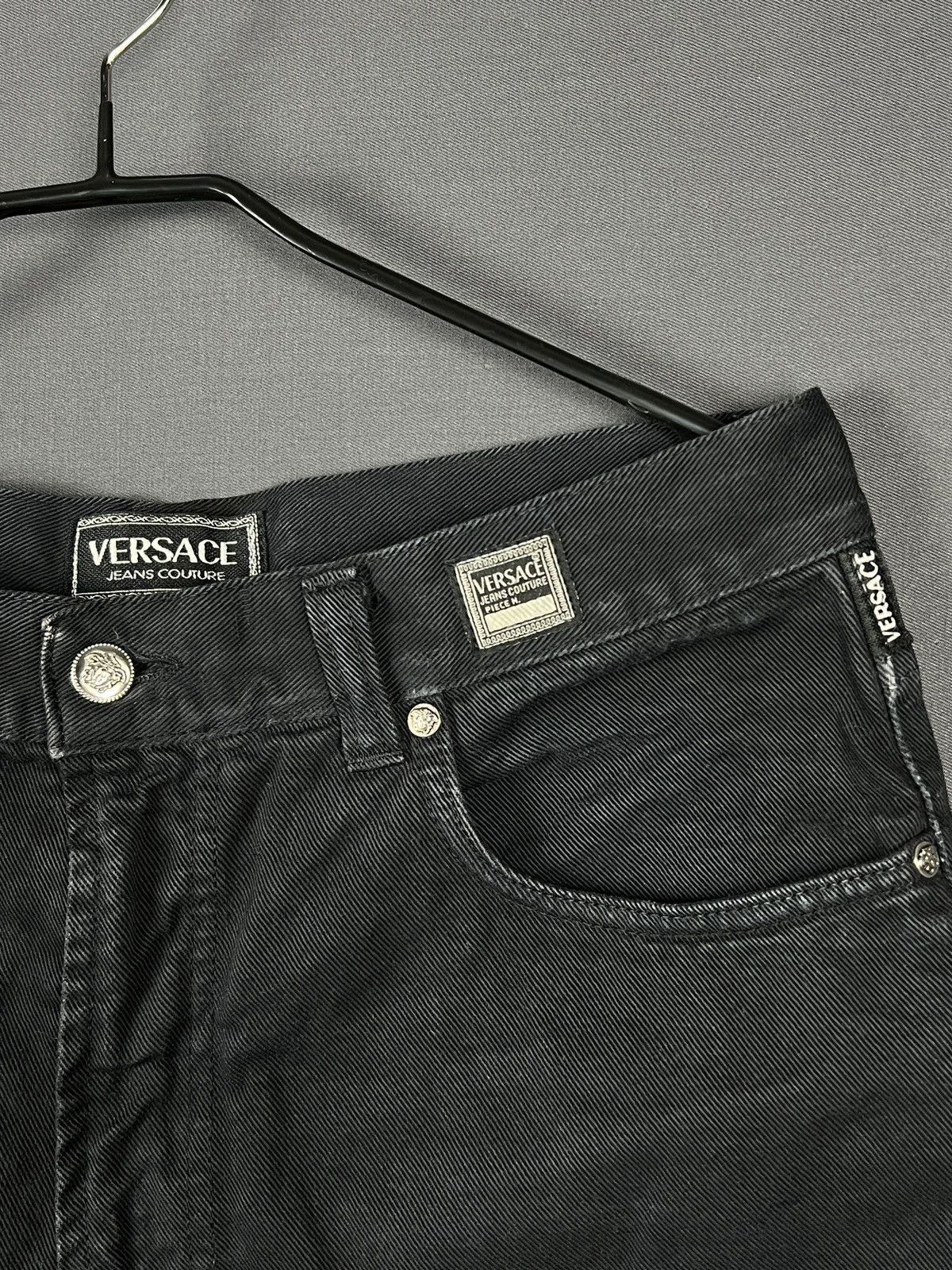 Versace Jeans Couture × Vintage Versace Jeans Couture Black Straight Leg 100% Cotton Size 36 Size US 36 / EU 52 - 5 Thumbnail