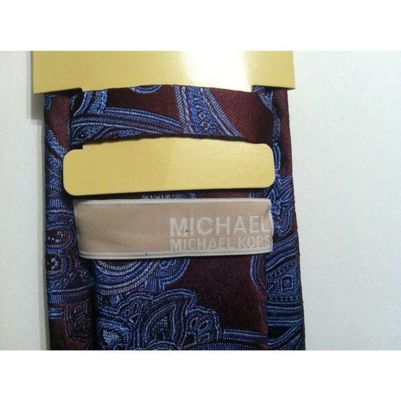 Michael Kors MICHAEL KORS MENS NEW MAROON 100%SILK TIE WIDTH:3" Size ONE SIZE - 2 Thumbnail