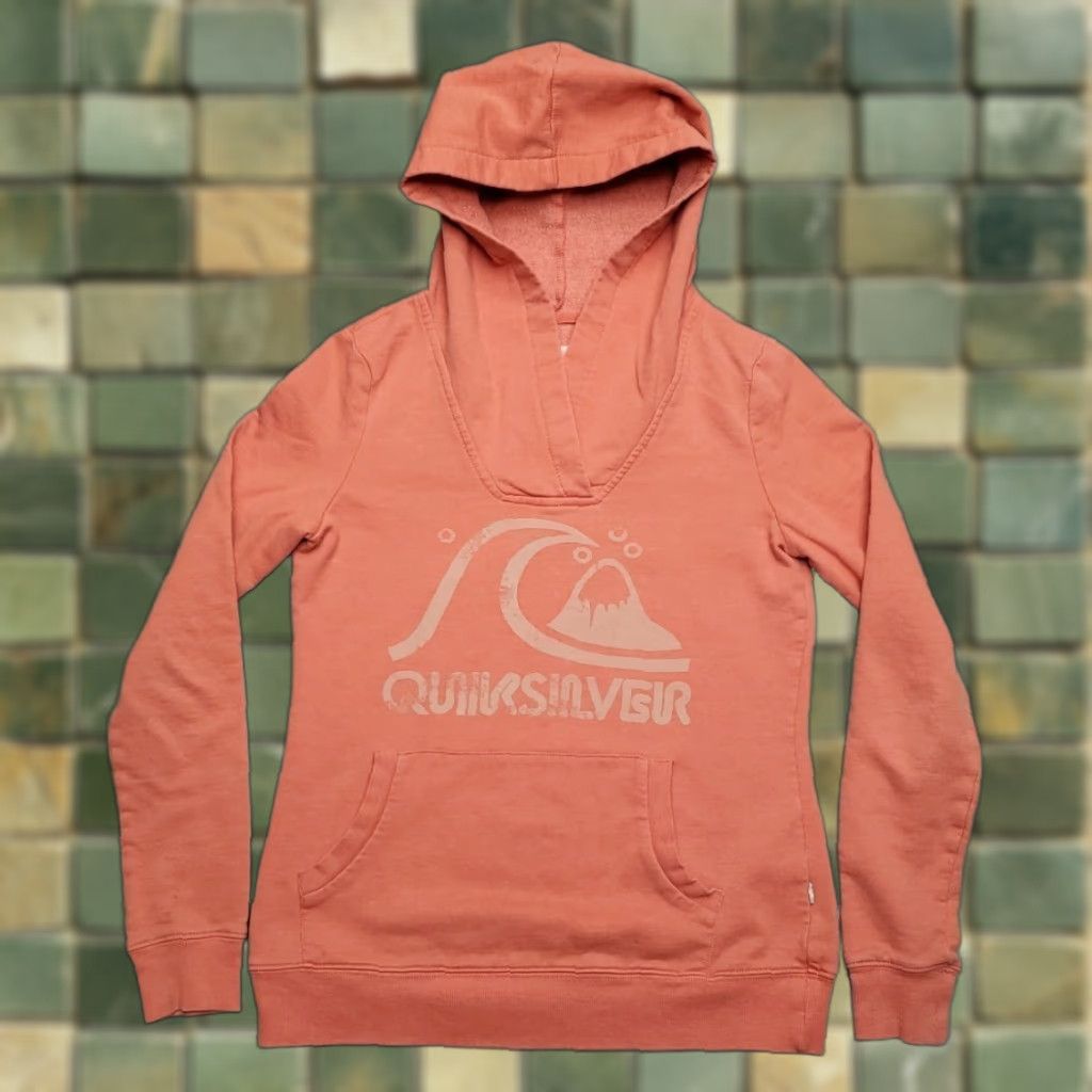 Quiksilver Quiksilver Hoodie Womens XS Orange Long Sleeve Pullover Hooded Logo Skater Retro Size XS / US 0-2 / IT 36-38 - 1 Thumbnail