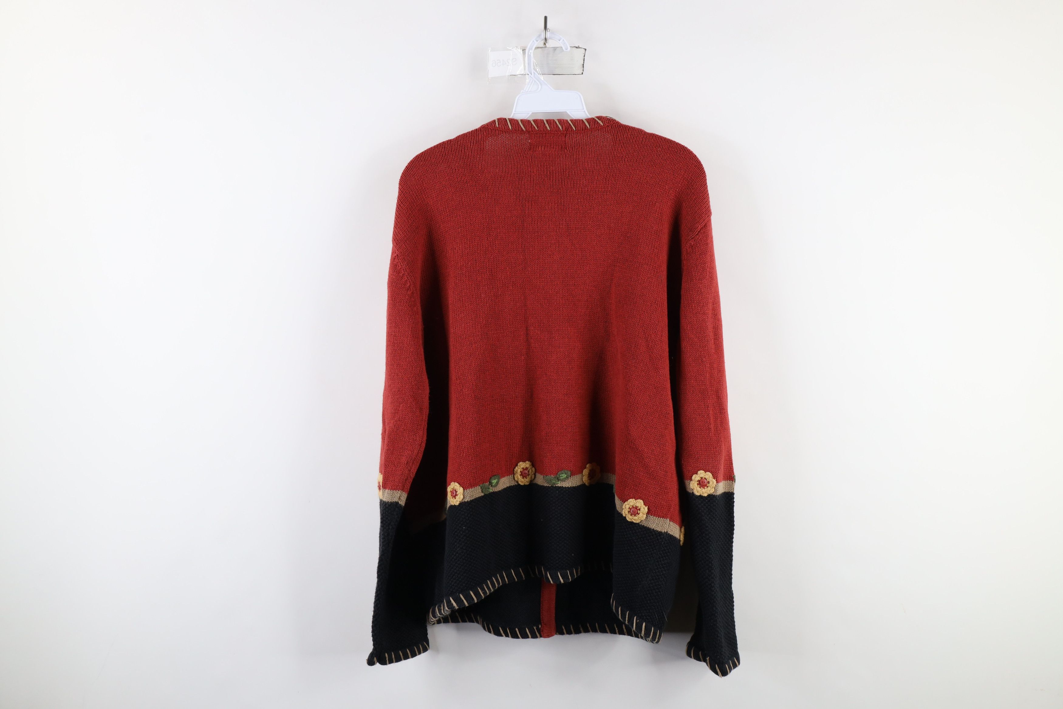 Vintage Vintage 90s Streetwear Embroidered Knit Cardigan Sweater Size XL / US 12-14 / IT 48-50 - 8 Thumbnail