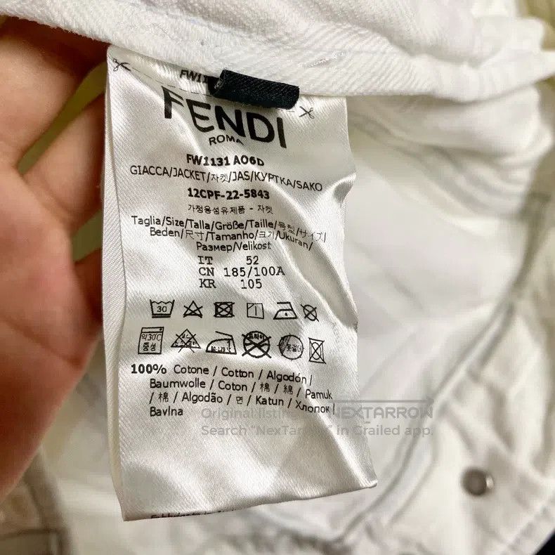 Fendi Fendi Denim jacket with embossed logo, distressed, single- Size US L / EU 52-54 / 3 - 4 Thumbnail